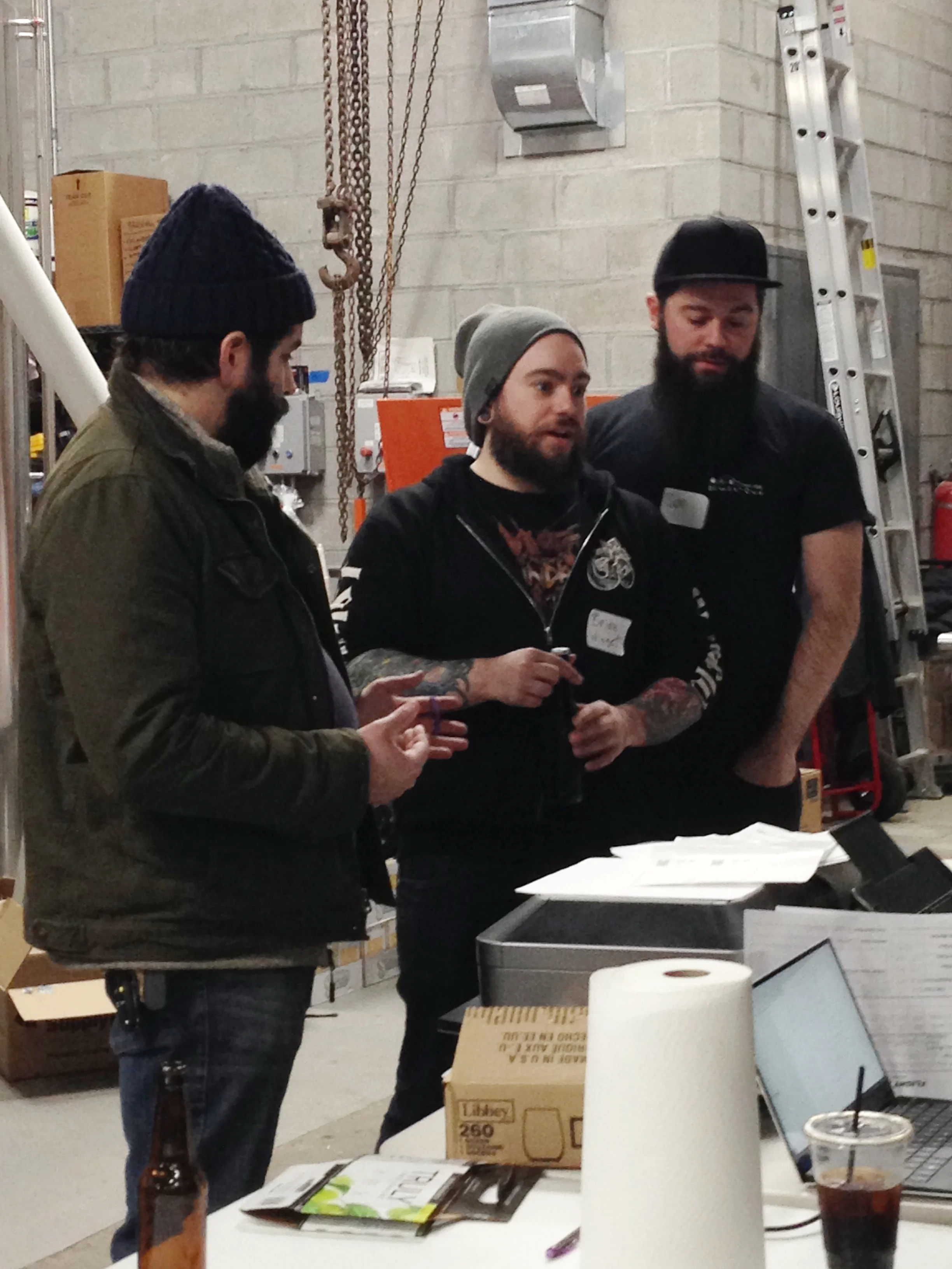 At the sign-in table. (Dudes, lots of dudes.)