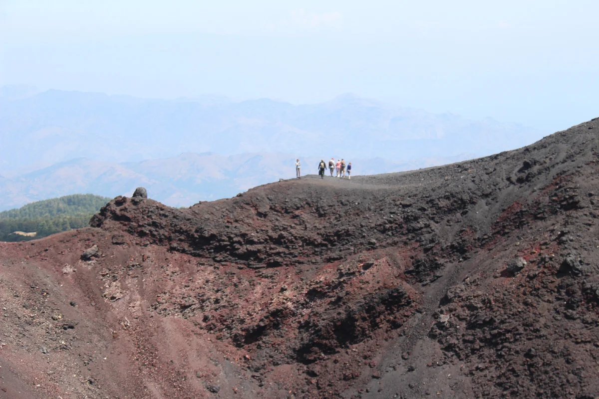 An spent crater on the north side of Mt. Etna