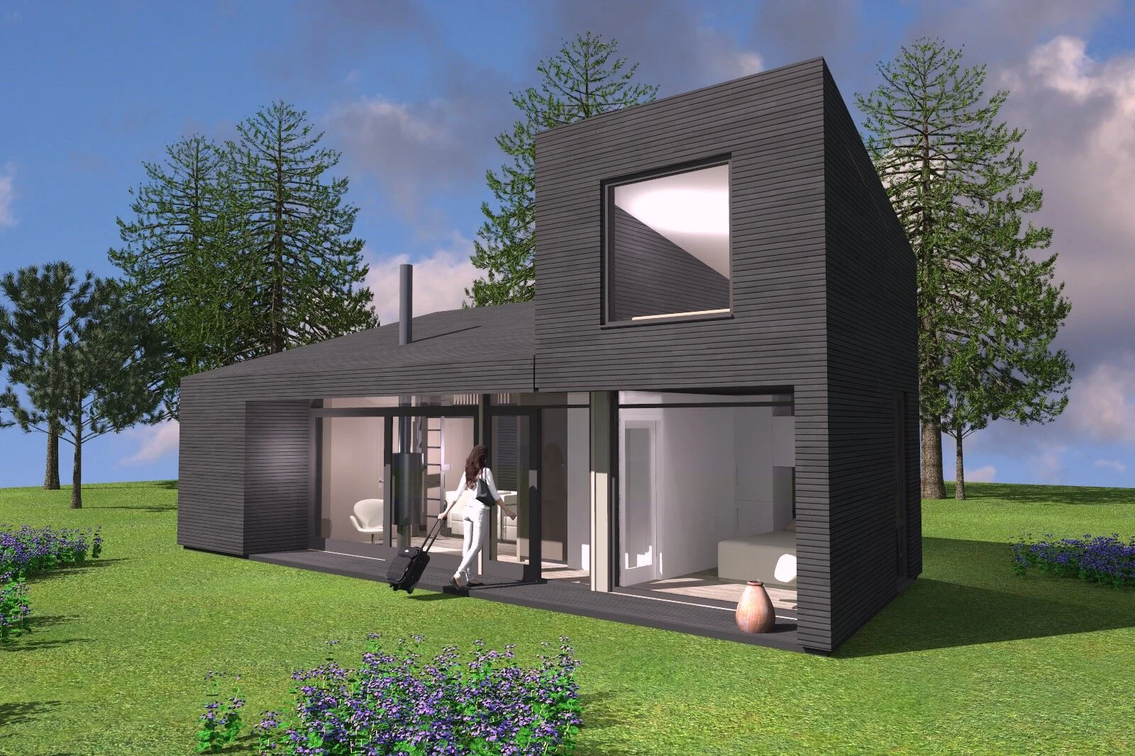 Brutto = 42,5 m2 + hems = 26 m2,  opp til 10 sengeplasser. 