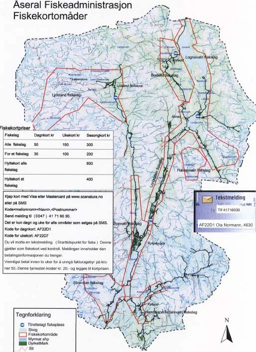 ….Åseral Fiskeadministrasjon (ÅFA) selger felles fiskekort for de fleste elvene i Åseral. ..The fishing administration (Åseral Fiskeadministrasjon, ÅFA) sells fishing permits for lakes and rivers in Åseral. ….