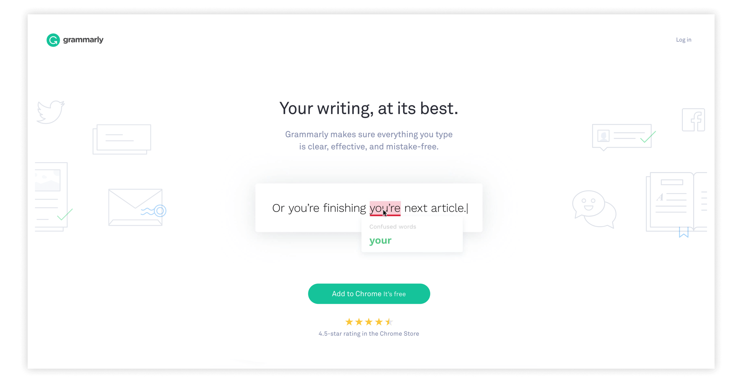 Grammarly - great example of copy use