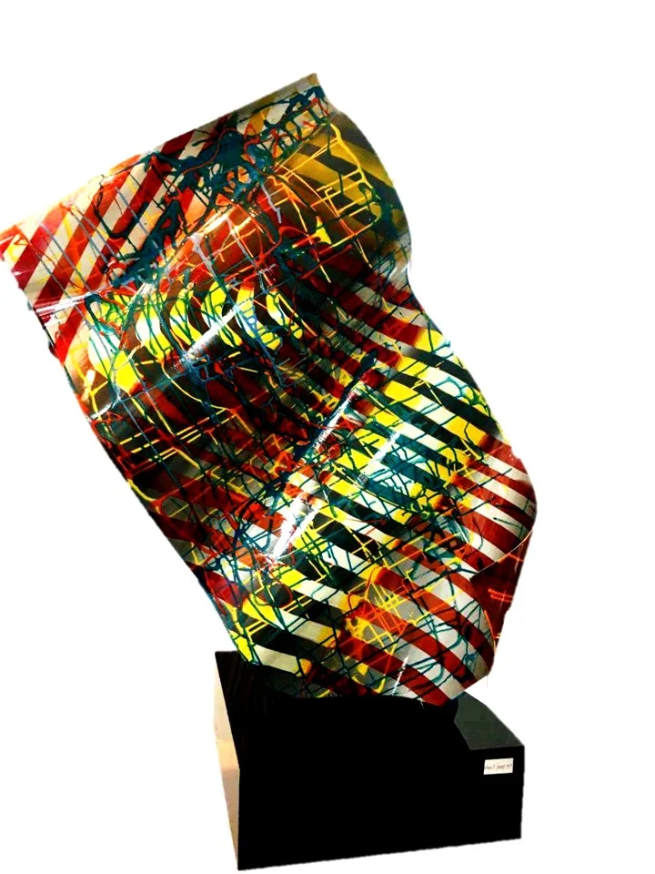Mariu F. Lacayo, Super Brane, aluminum sculpture, resin and acrylic painting, 160 x 0.80 cm. 2017..jpg