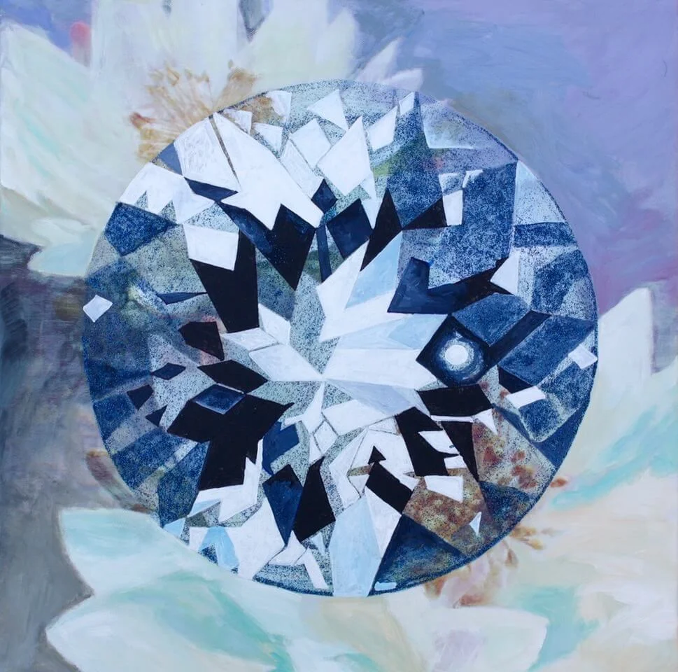‘Vut-Ami’ Portuguese-cut Diamond, Acrylic and oil on canvas wallpaper, 16 x 16 inches