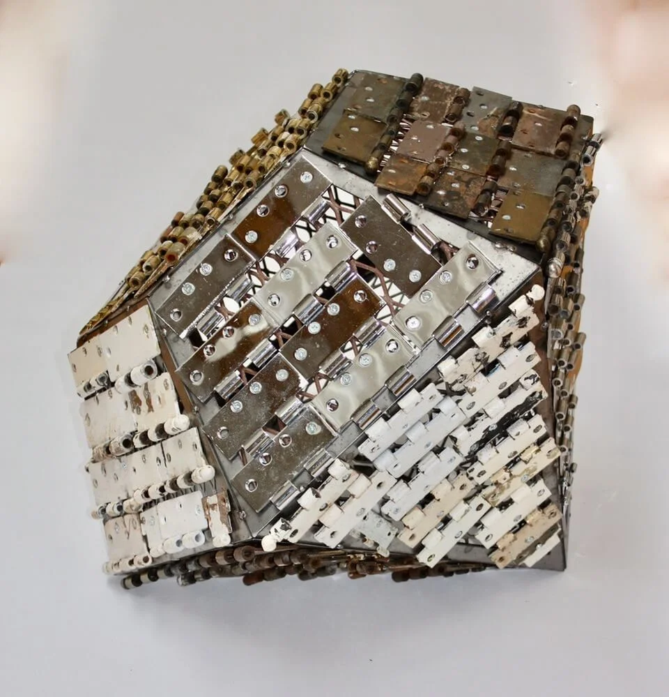 Five Thousand Karats, Steel, aluminum and door hinges, 24 x 24 x 24 inches