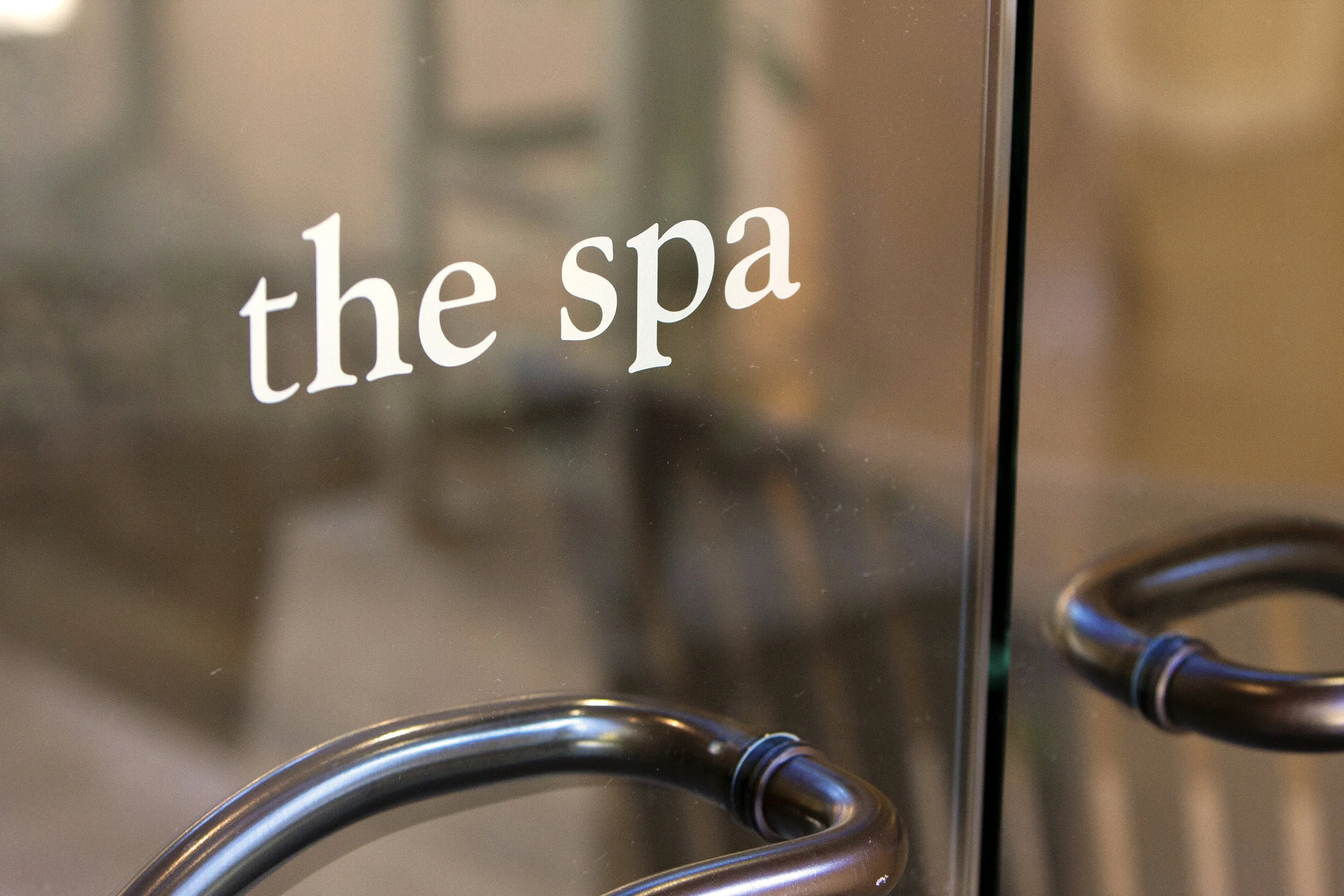 photo of the spa entry glass doors