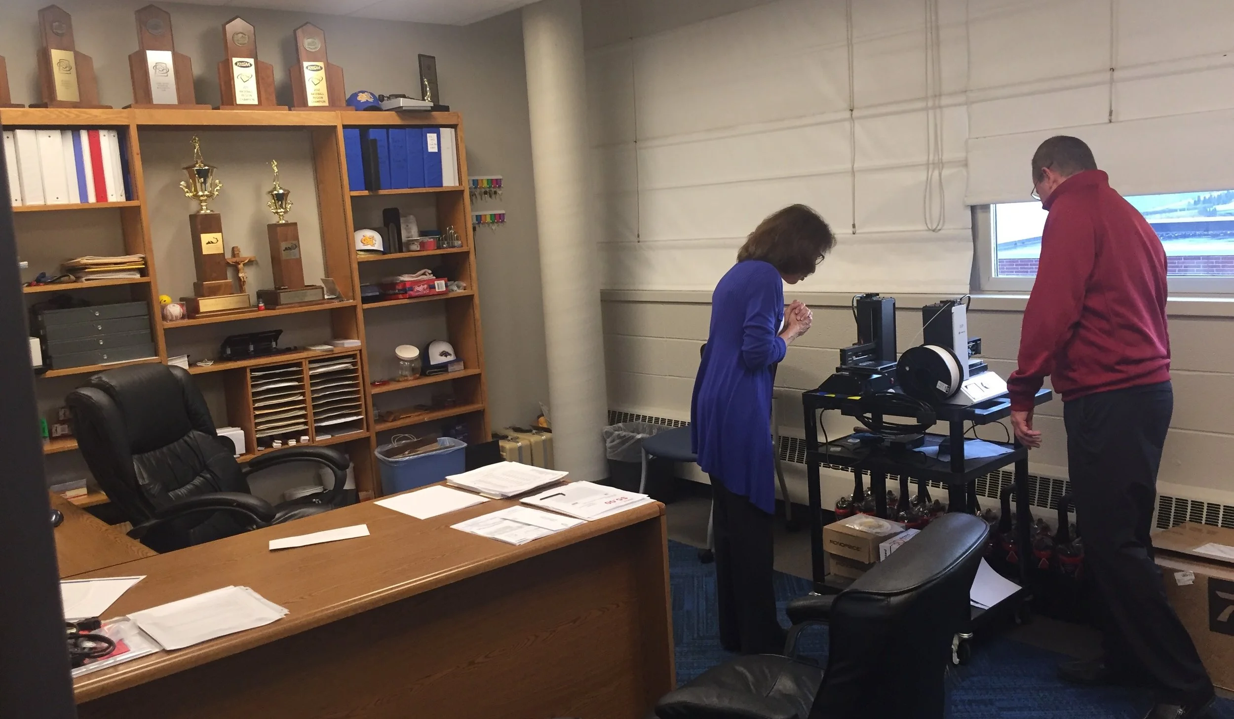 The Institutional Advancement Office and the Business Office are part of the renovated new area. 