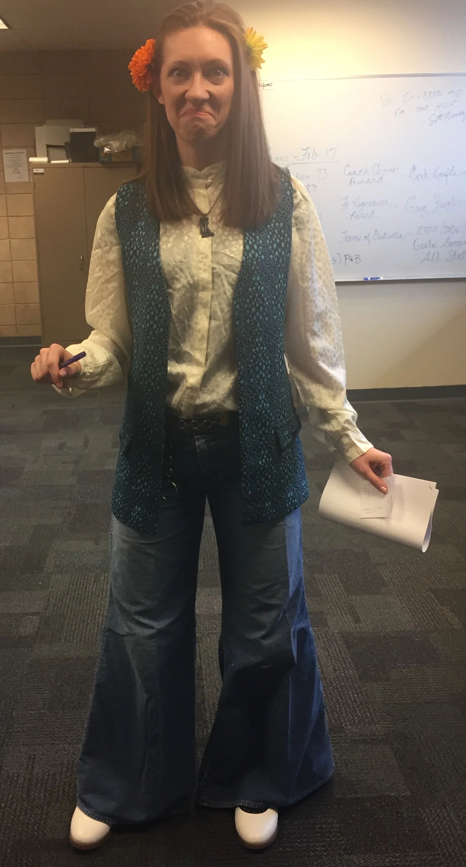 Ms. Katrina Hlebiczki, a 2012 NCC graduate and 1st year Mathematics Teacher at NCC dresses up according to the day's theme during Catholic School's Week. 
