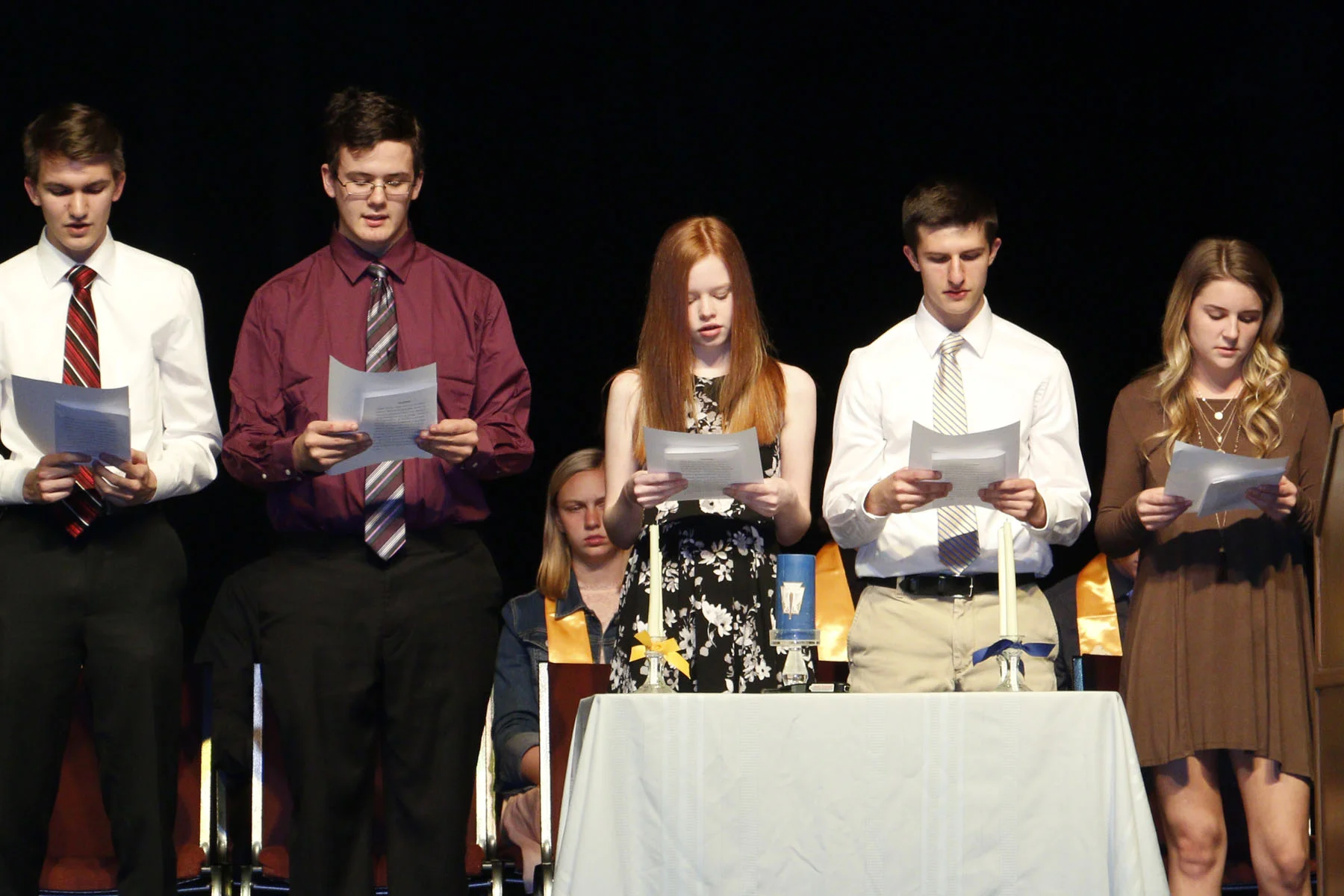 The Executive Board includes Bailey Gray, Luke Grothaus, Grace Hatfield, Jackson Herman, and Dylan Johnson.