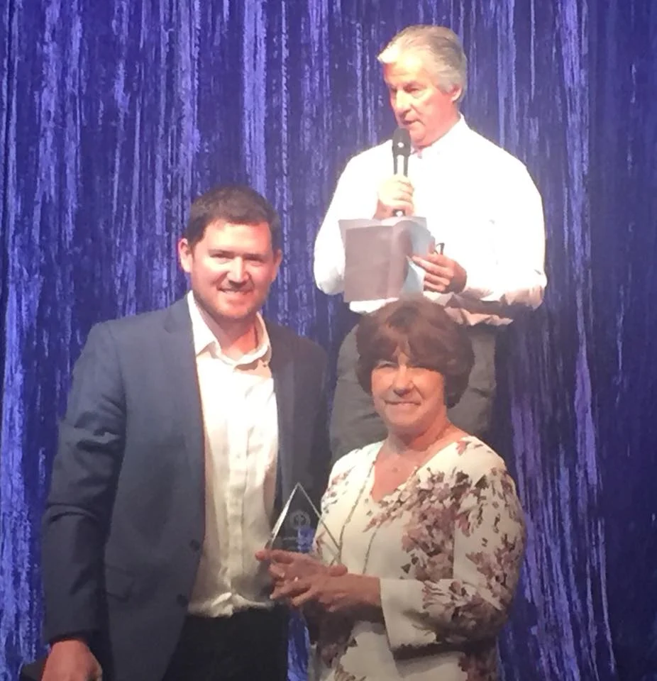 Joe and Linda Klare recipients of the St. John Baptist De La Salle Award -- recognized at the Gala for their extensive stewardwhip in the mission of NCC.