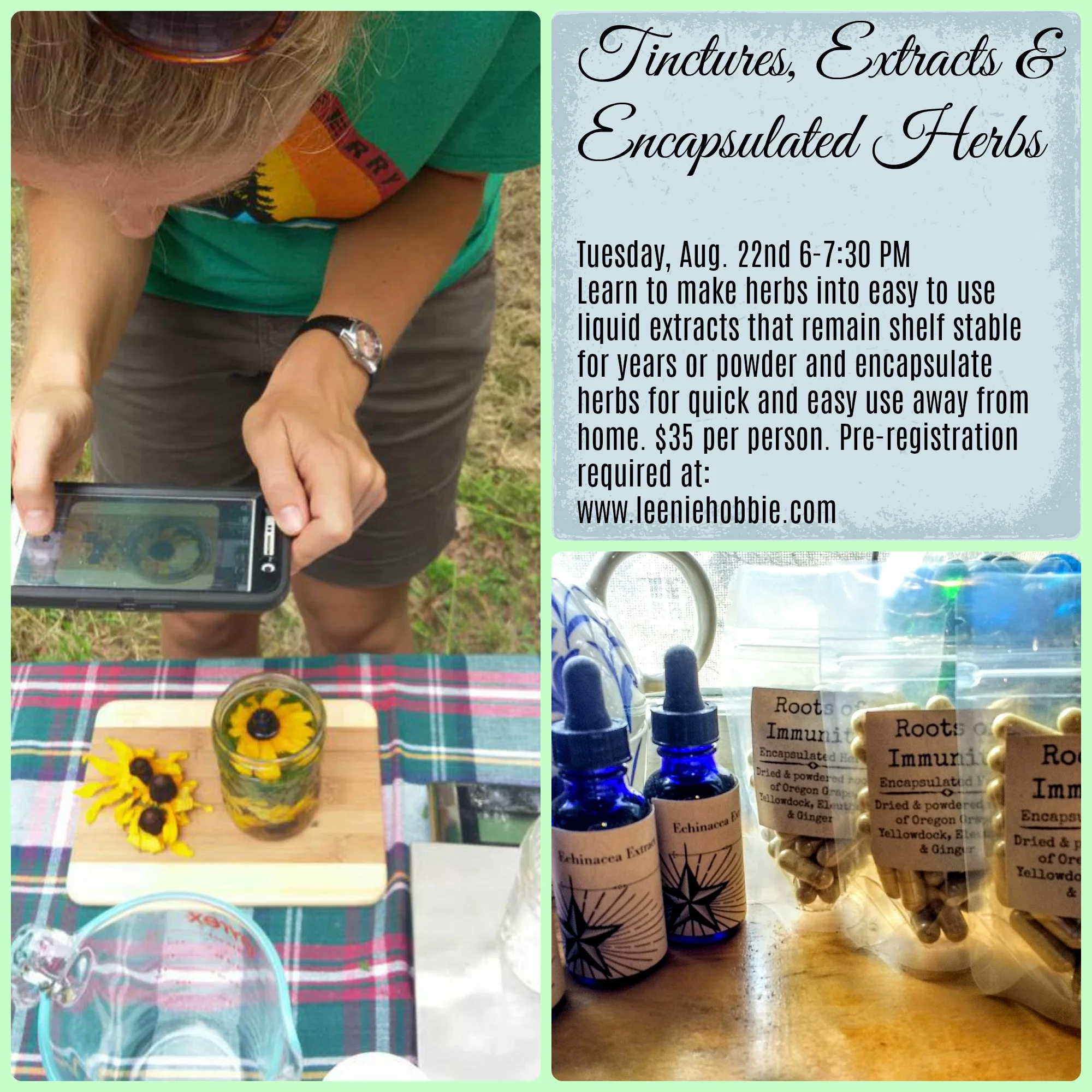 Apothecary Skills Class: Tinctures, Extracts, & Encapsulated Herbs