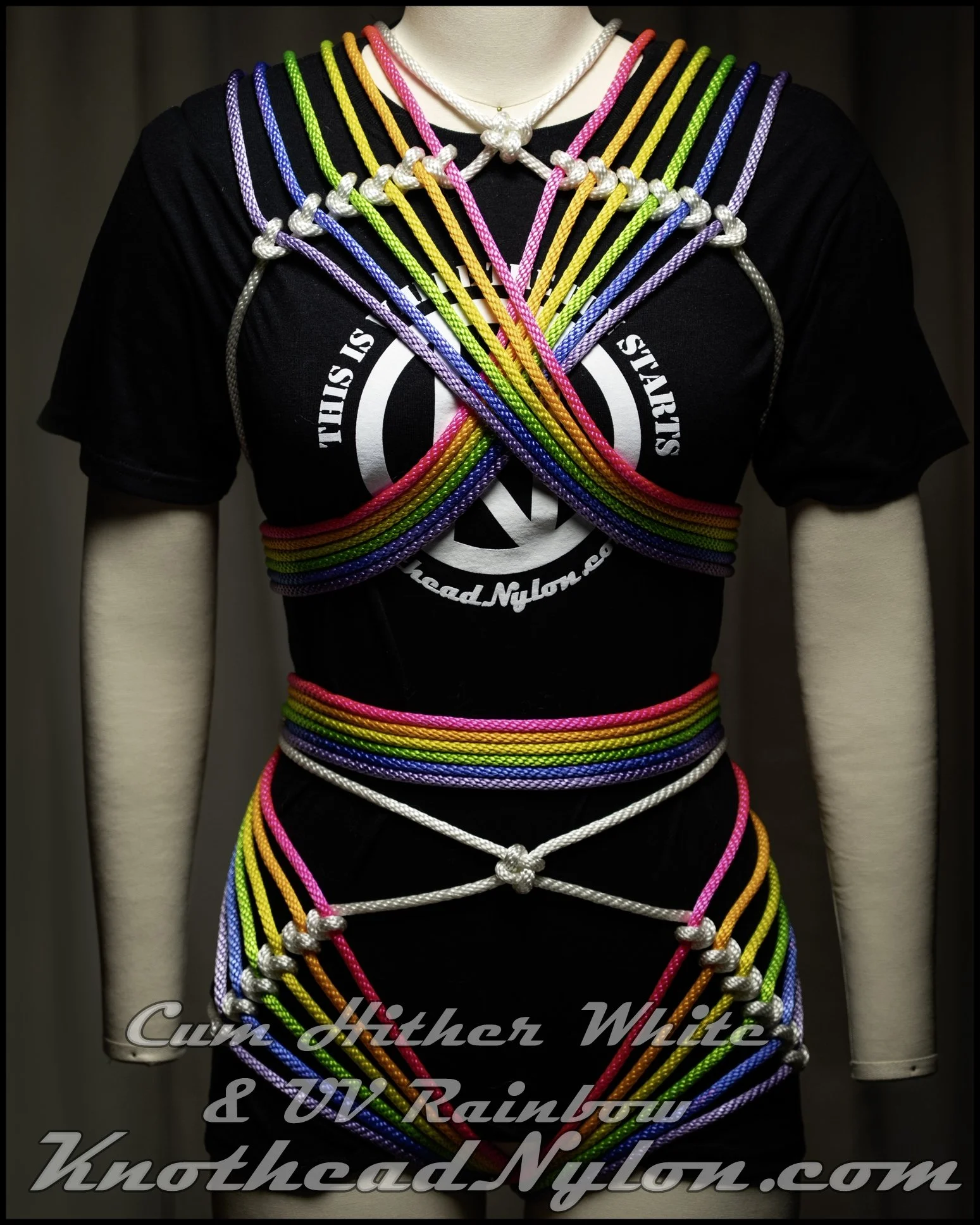 UV Rainbow Rope Kit - Knot Head Nylon Bondage Rope Kit - Blacklight ...