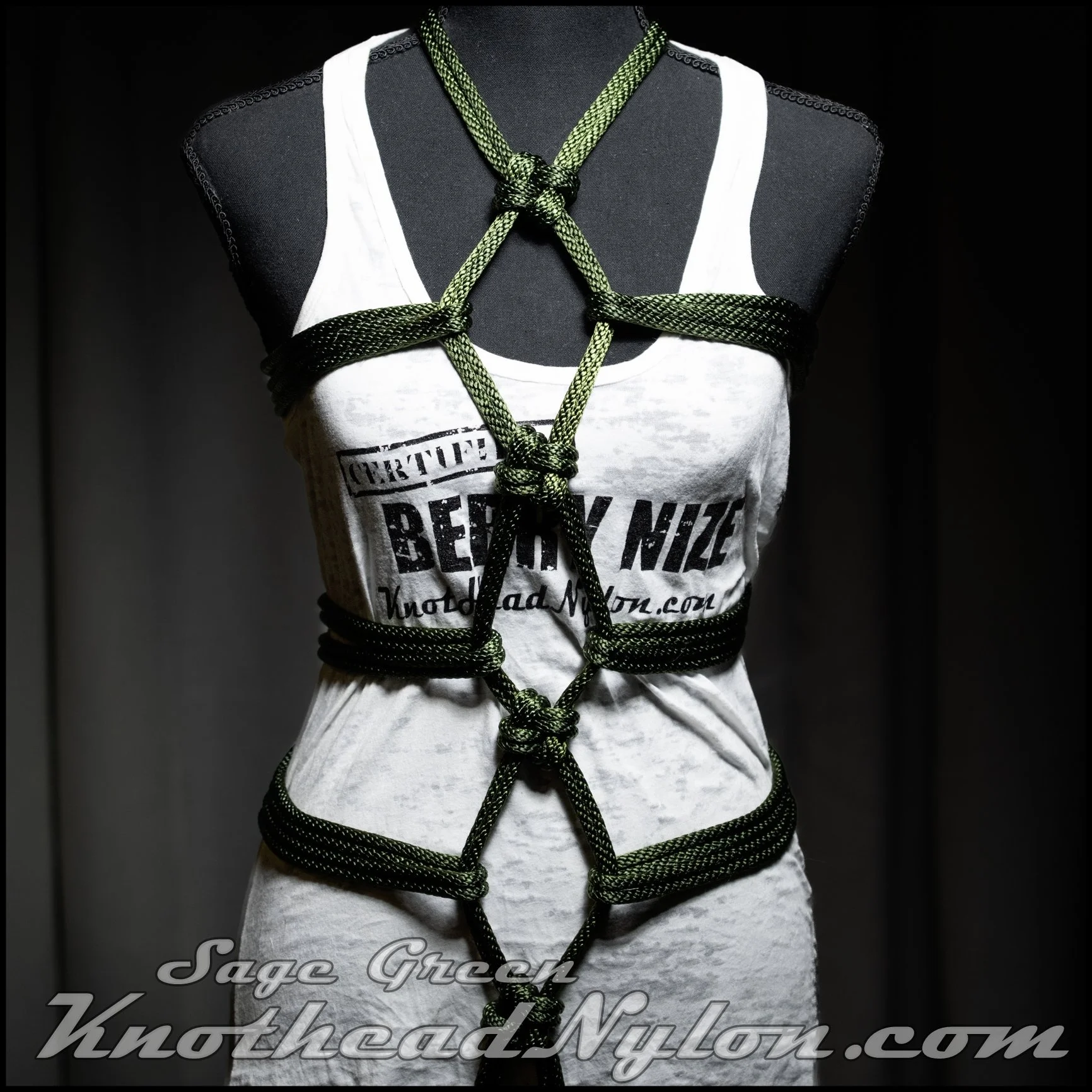 Sage Green - Knot Head Nylon Bondage Rope - Rope Bondage BDSM Kinbaku ...