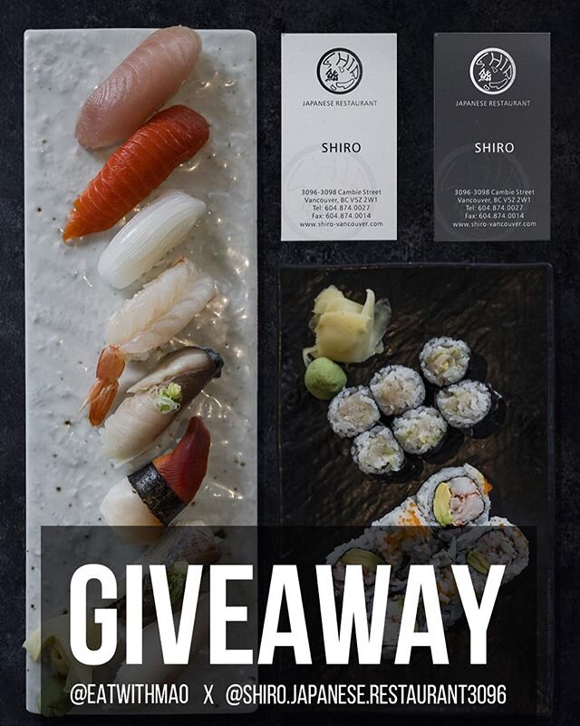 🚨🍣SUSHI &amp; ROLLS GIVEAWAY 🍣🚨
__
I&rsquo;ve partnered with @shiro.japanese.restaurant3096 to giveaway a Chef&rsquo;s Choice 8 Piece Nigiri Set, Real Crab California Roll, and Negitoro Roll to 3 lucky winners!! Also check previous post for a cha
