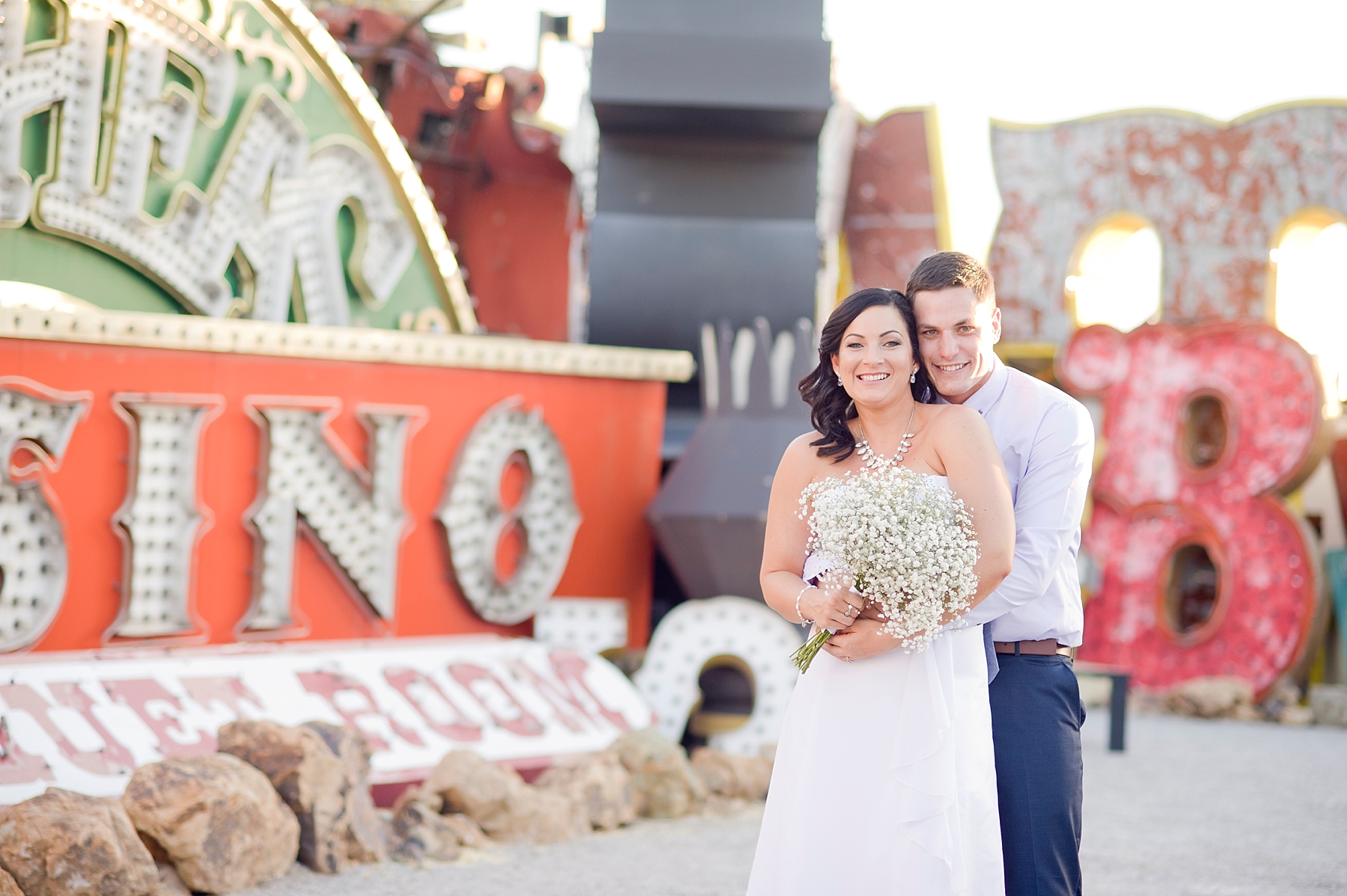 Venue: Neon Museum | Florals: Miss Daisy | Hair & Makeup: Amelia C. & Co. 
