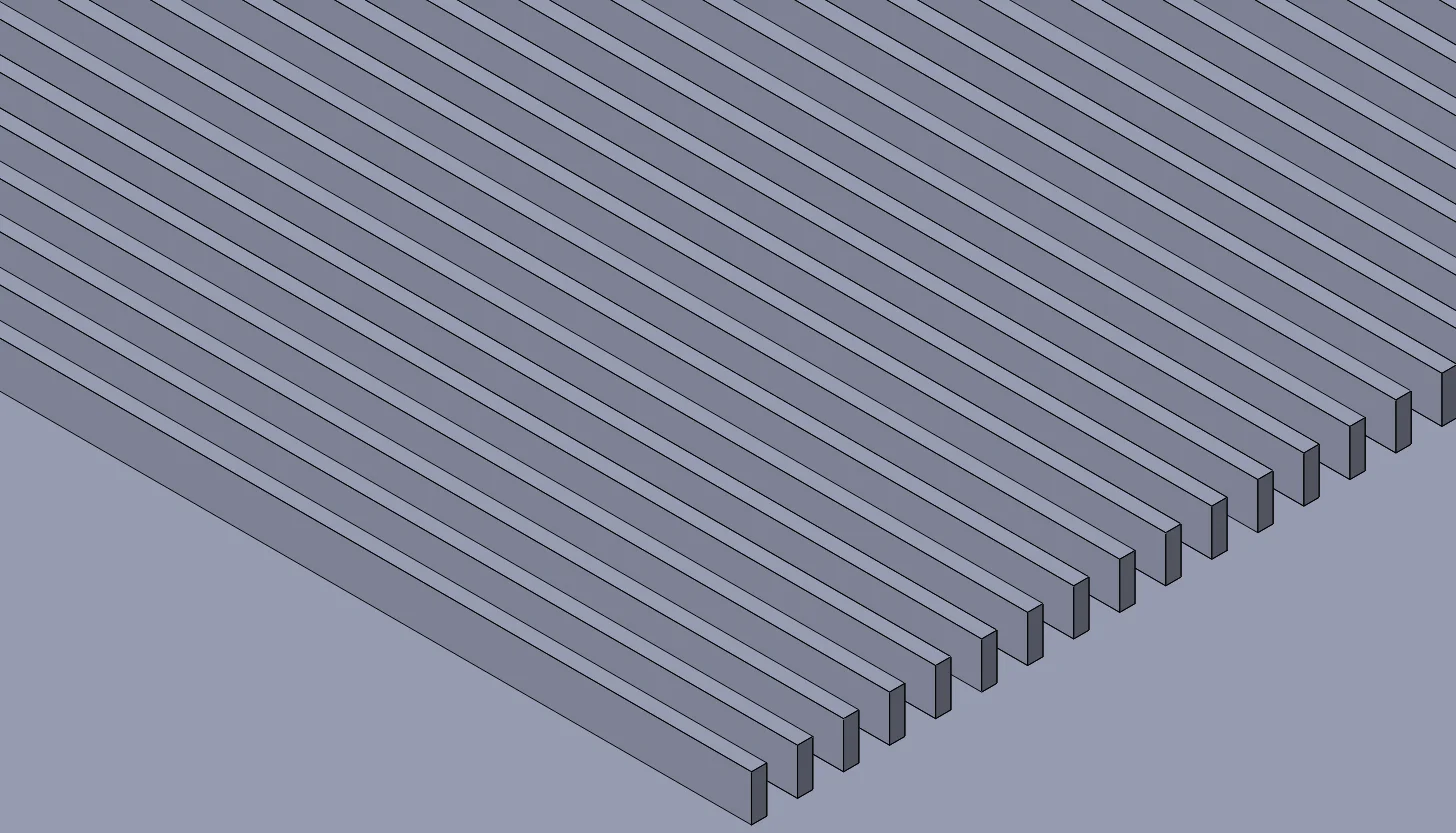 10um wide x 20um spacing x 30um tall