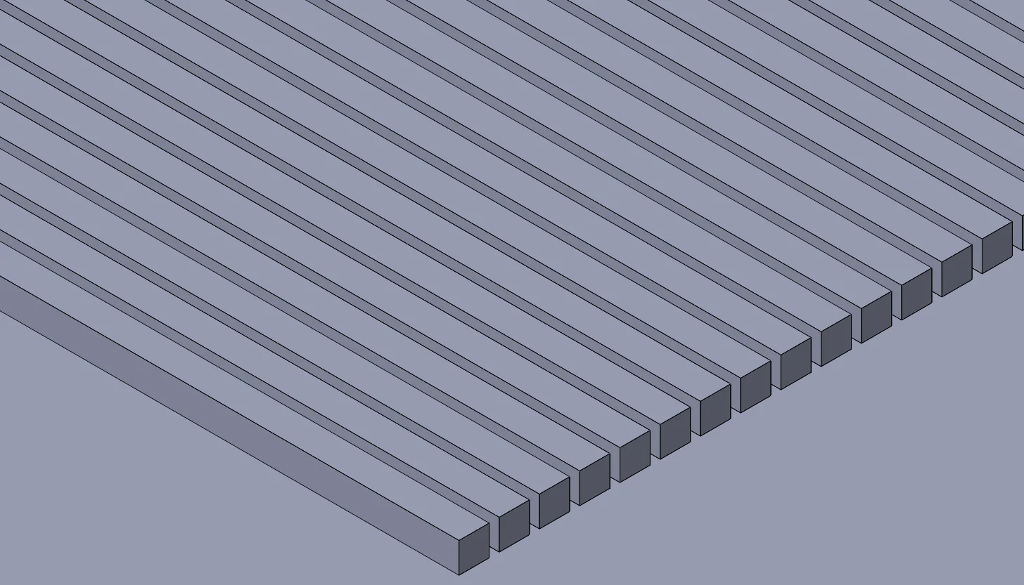 30um wide x 10um spacing x 30um tall