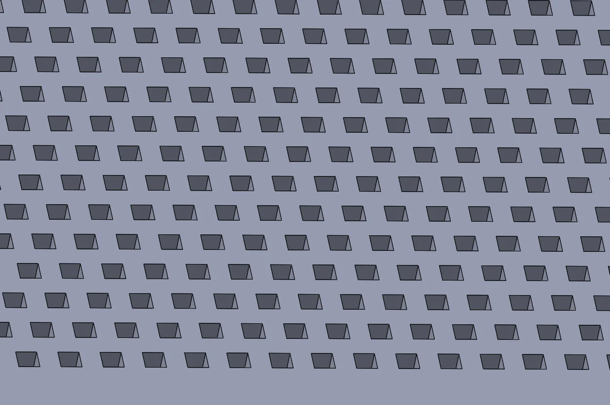 25um wide x 25um long x 25um spacing x 25um deep