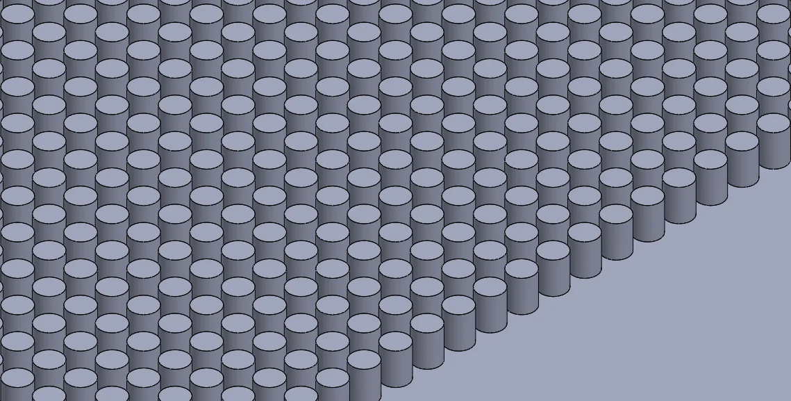 483um diameter x 152um spacing x 635um tall