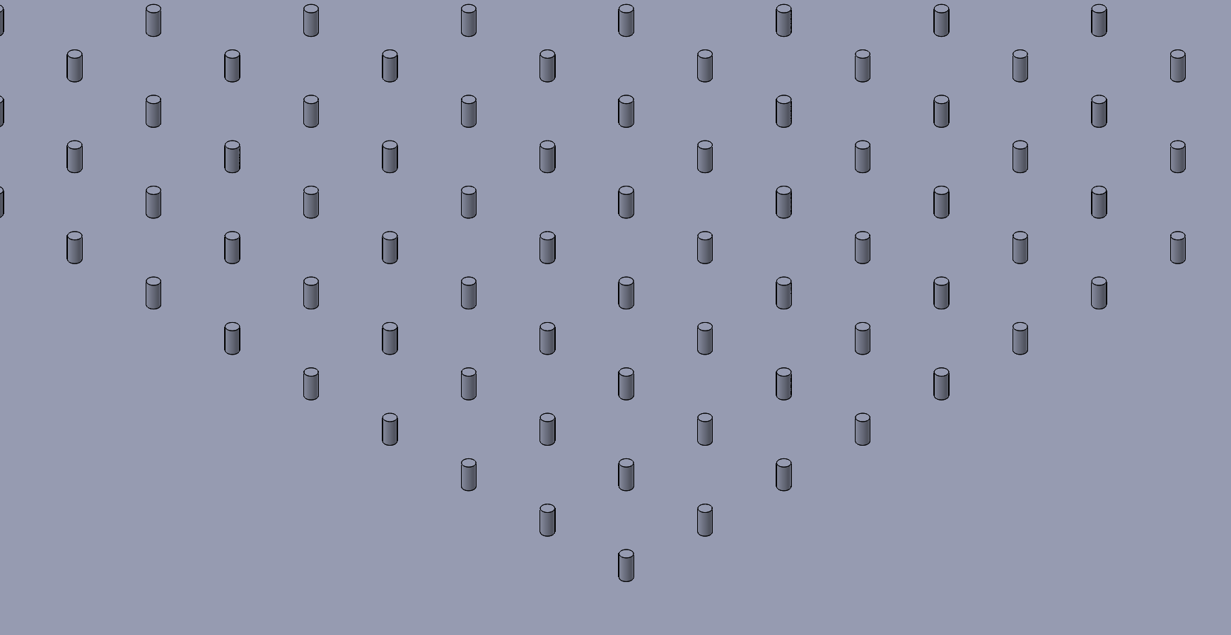 3um diameter x 20um spacing x 6um tall
