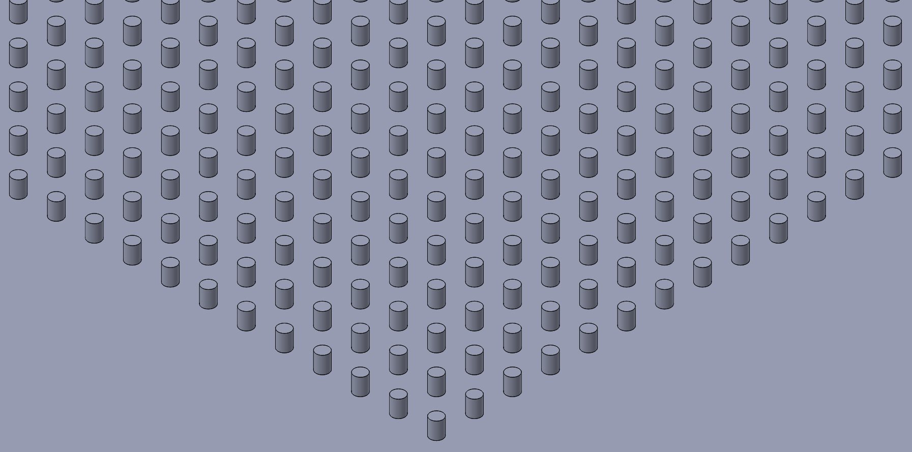 25um diameter x 50um spacing x 50um tall
