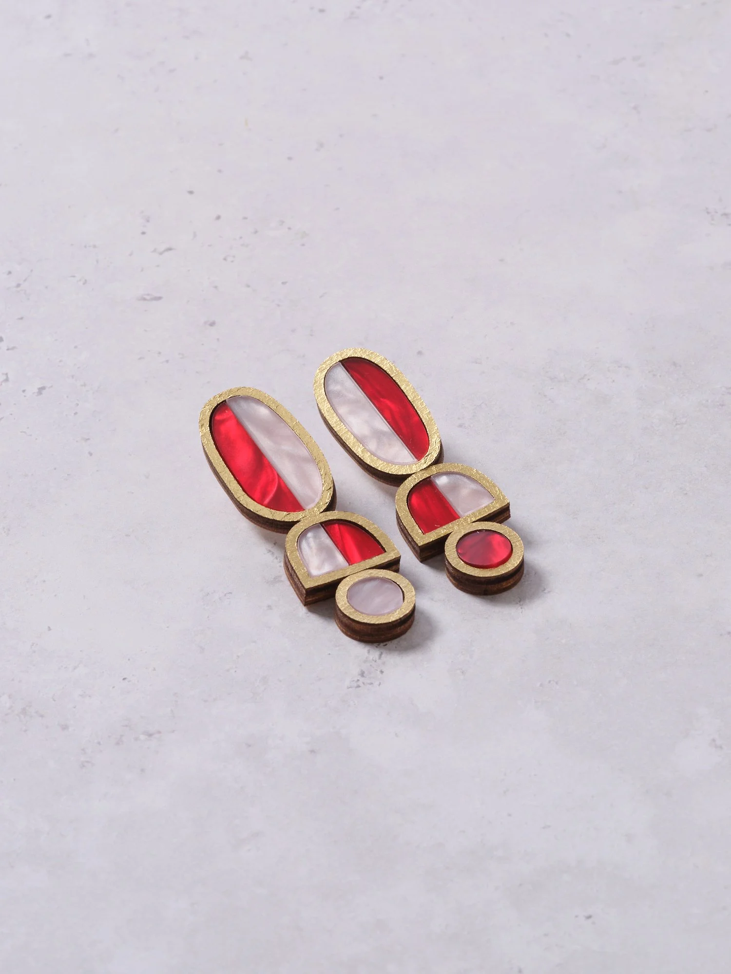 Cleo Earrings in Pink + Red