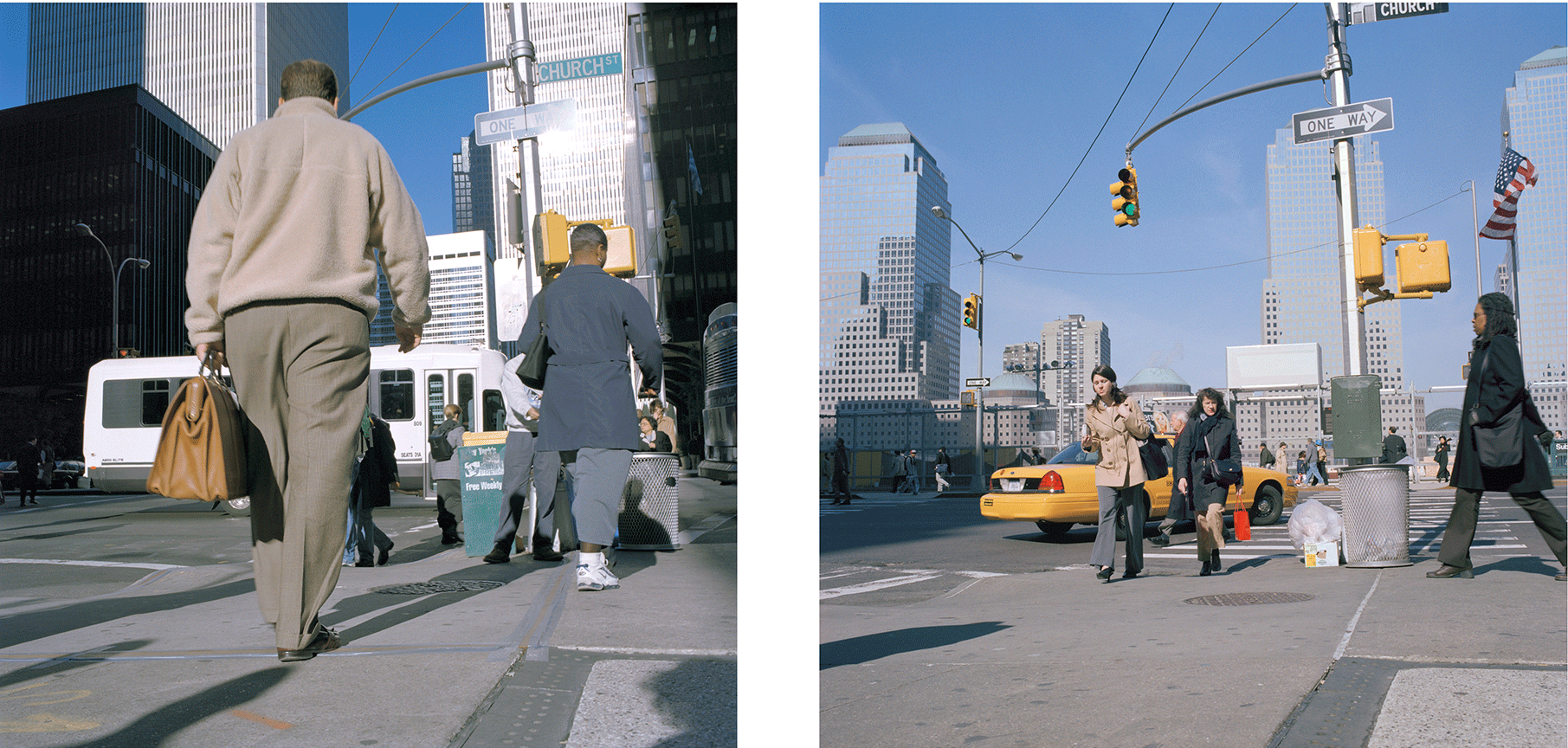  Northeast corner of Dey and Church Streets, October 1999 (left) and April 2004. 