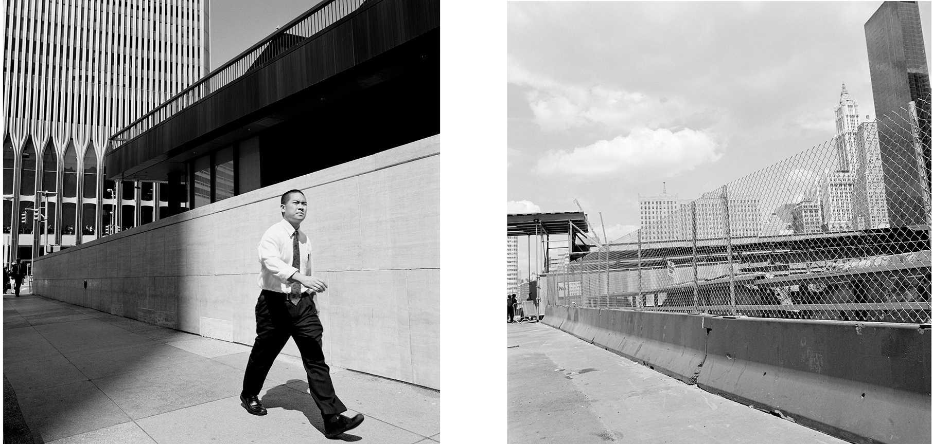 Washington Street South of Liberty Street, November 1998 (left) and July 2002