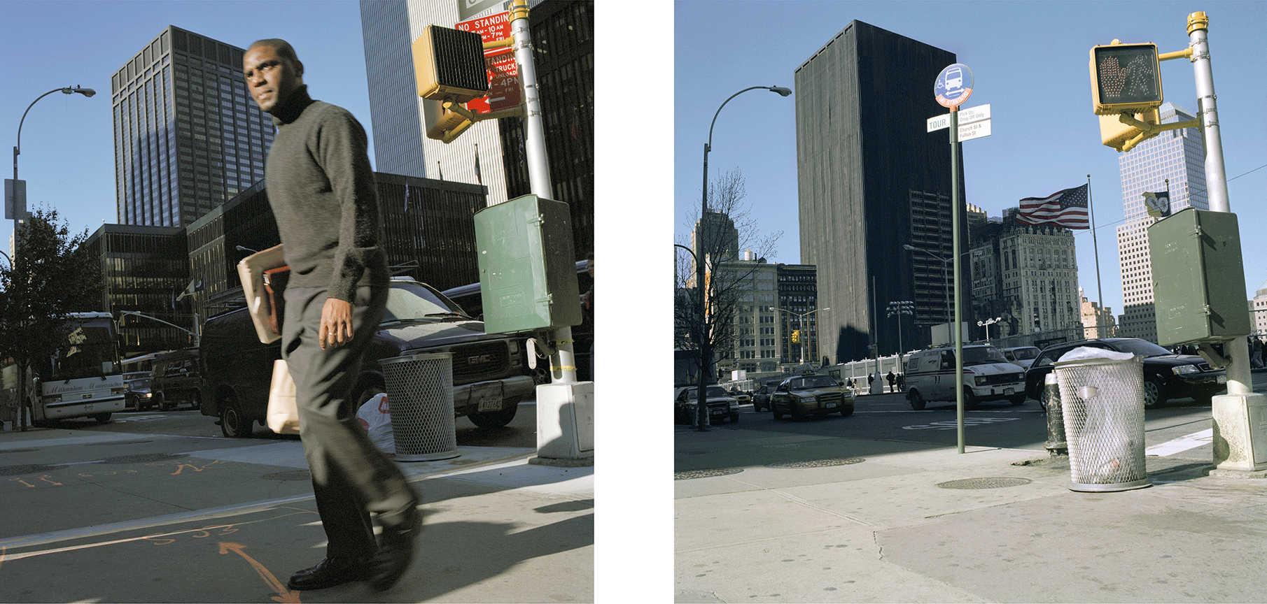  Southeast corner of Fulton and Church Streets, October 1999 (left) and April 2004 (right). 
