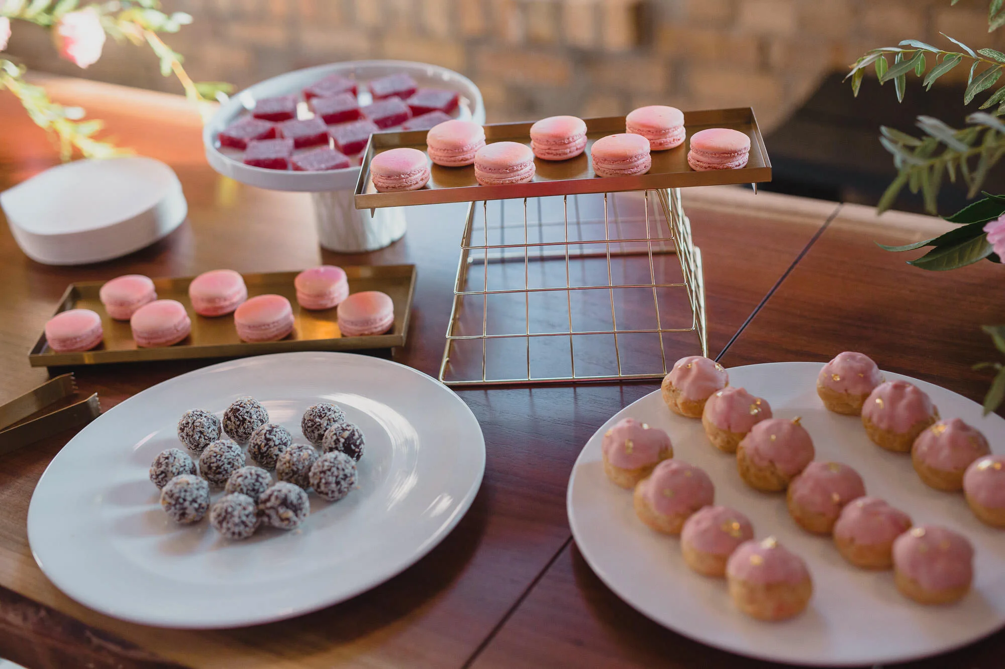  macarons and tiny gourmet desserts 