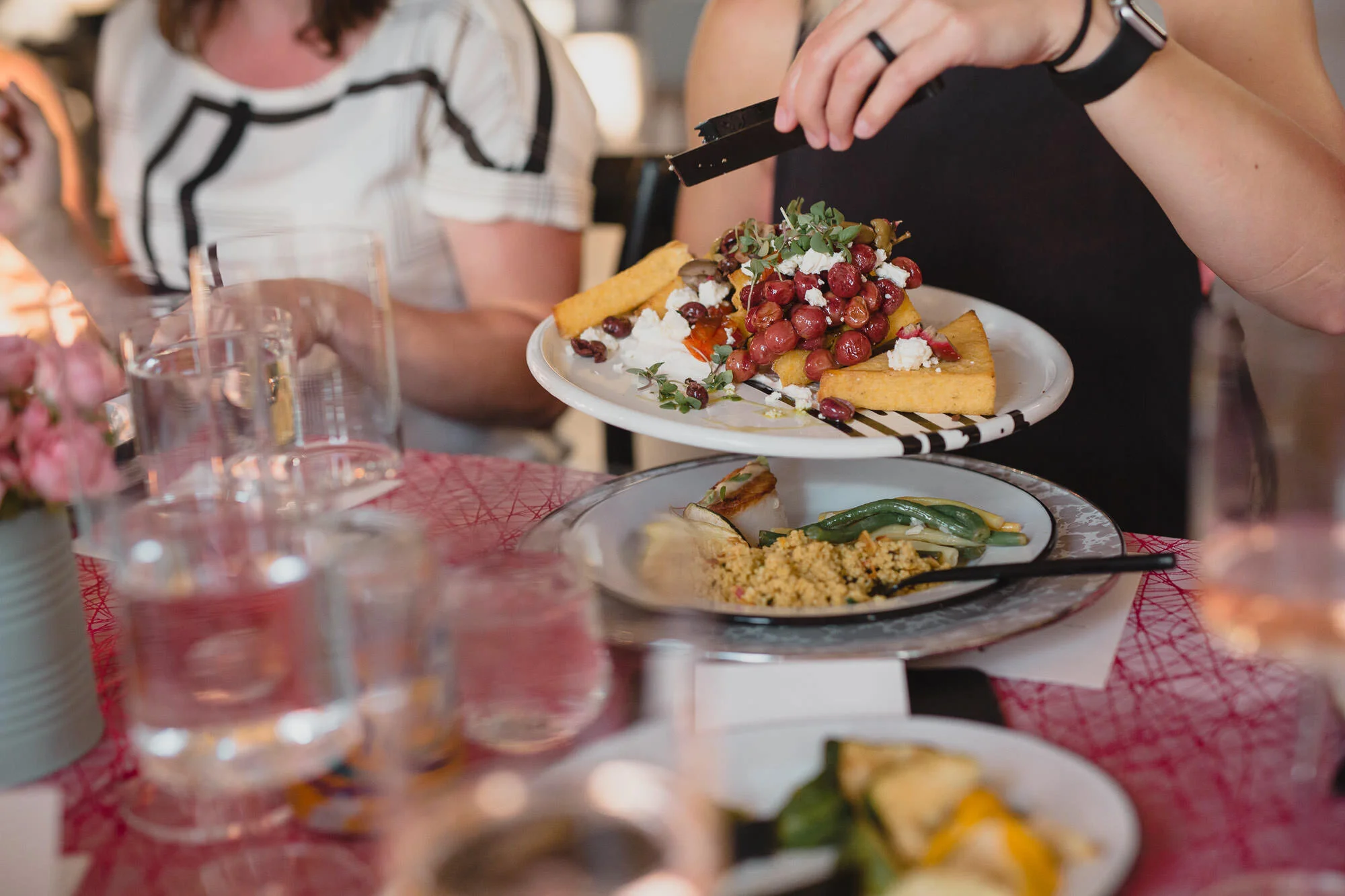  catered event with cheese and fruit 