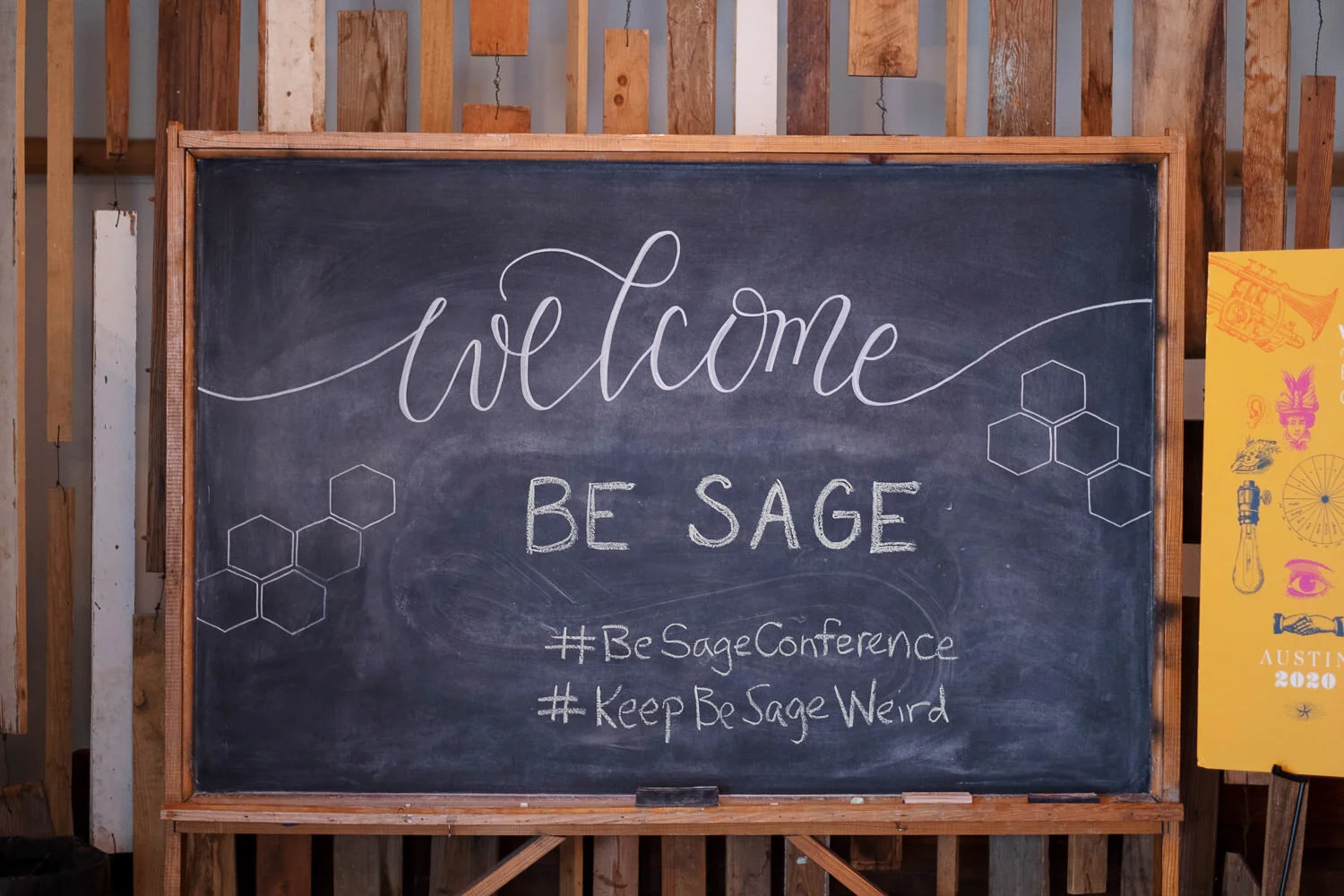  chalkboard welcome sign for wedding industry conference 