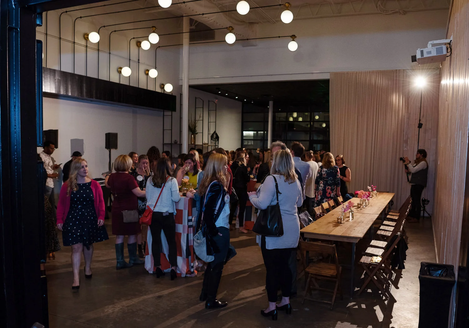  conference attendees mingle 
