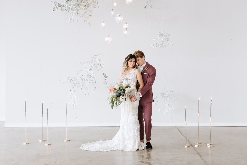 bride and groom at small wedding minneapolis