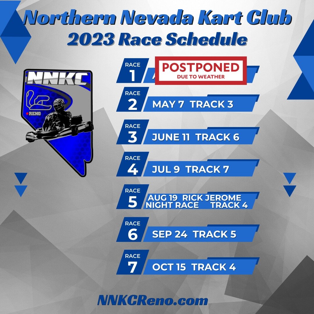 This was a tough decision to make, but many felt it to be a good idea.
Race 1 April 2, 2023 will be postponed.  Rain date TBA, will not fall in our April rain date. 
The road to the track hasn't been the best of shape for many to be able to make it o