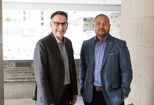 November 2016. With Randy Tinseth (Cornell Eng '81), VP of Marketing for Boeing Commercial Airplanes, before his guest appearance in my Airline Service and Operation Management graduate course at Cornell University.