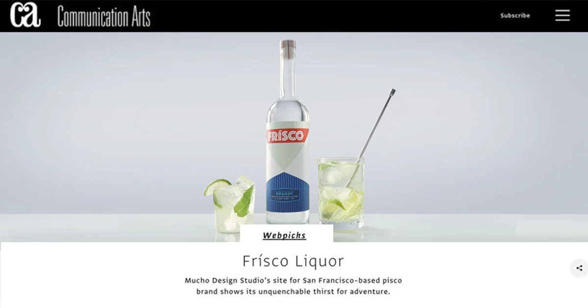 Communication Arts: Features Frísco as a webpick