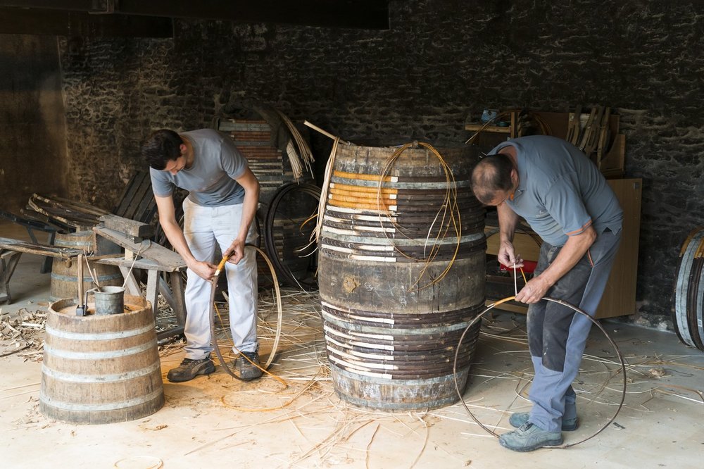  Most of the barrels Hennessy uses to age cognac are machine-made, but the company still employs people who know how to make the barrels by hand.  JULIEN FERNANDEZ FOR THE WALL STREET JOURNAL 