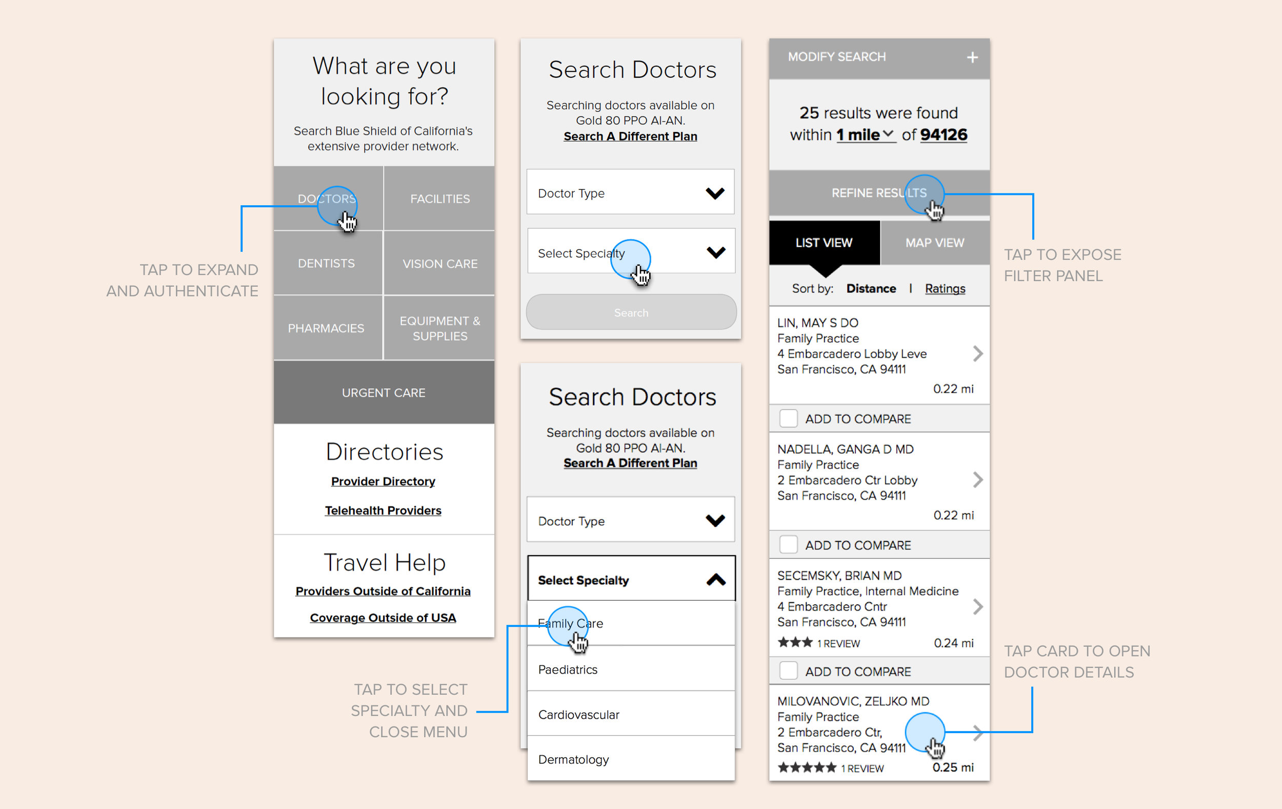 Wireframe and Annotation Samples