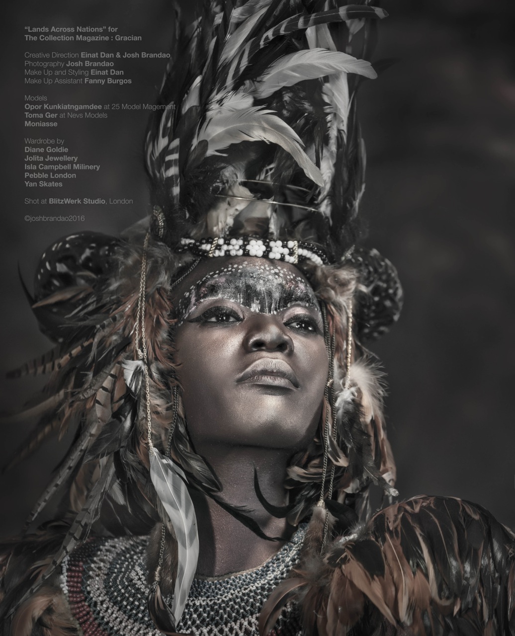 Gracian Magazine - Lands Across Nations - Diane Goldie Einat Dan Isla Campbell Millinery Josh Brandao Moniasse Pebble London Jolita Jewellery