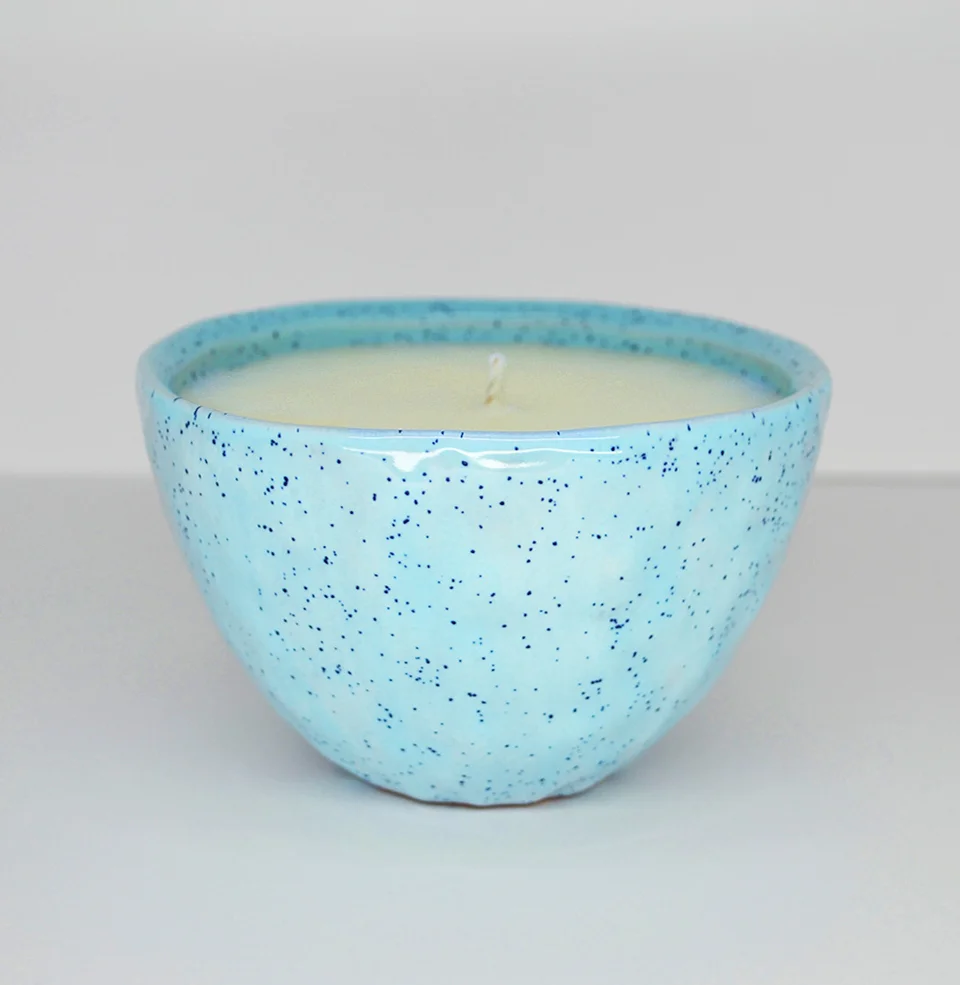 Small Bowl _ Light Blue Speckled _ Side View _ Ceramic _ Soy Candle _ NH.jpg