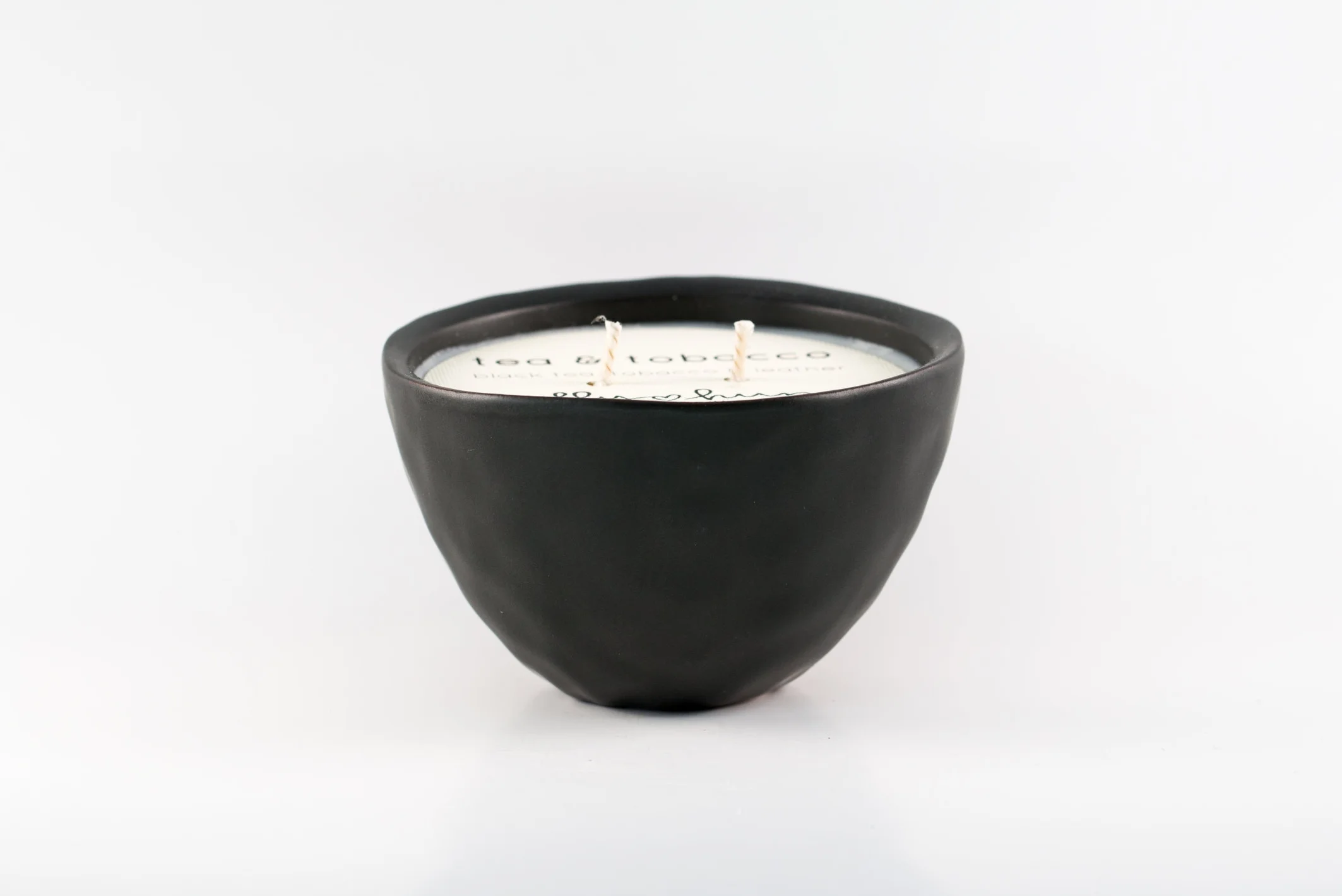 Small Bowl _ Black Matte _ Side View _ Ceramic _ Tea & Tobacco _ Soy Candle _ SH.jpg