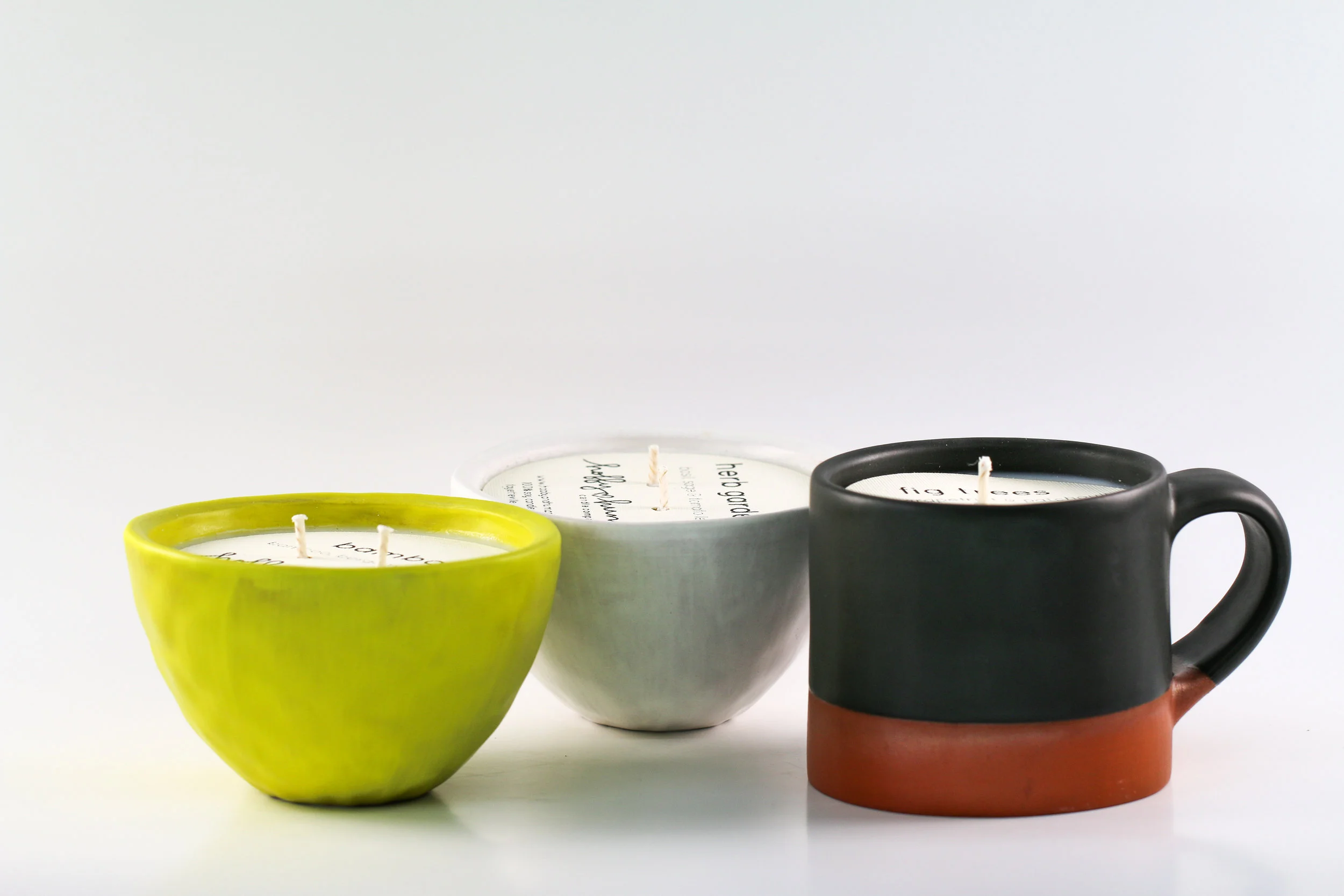 Small Bowl 2 _ White Matte _ Chartreuse Matte _ Mug _ Black Matte _ Ceramic _ Soy Candle _ Side View _ SH.jpg