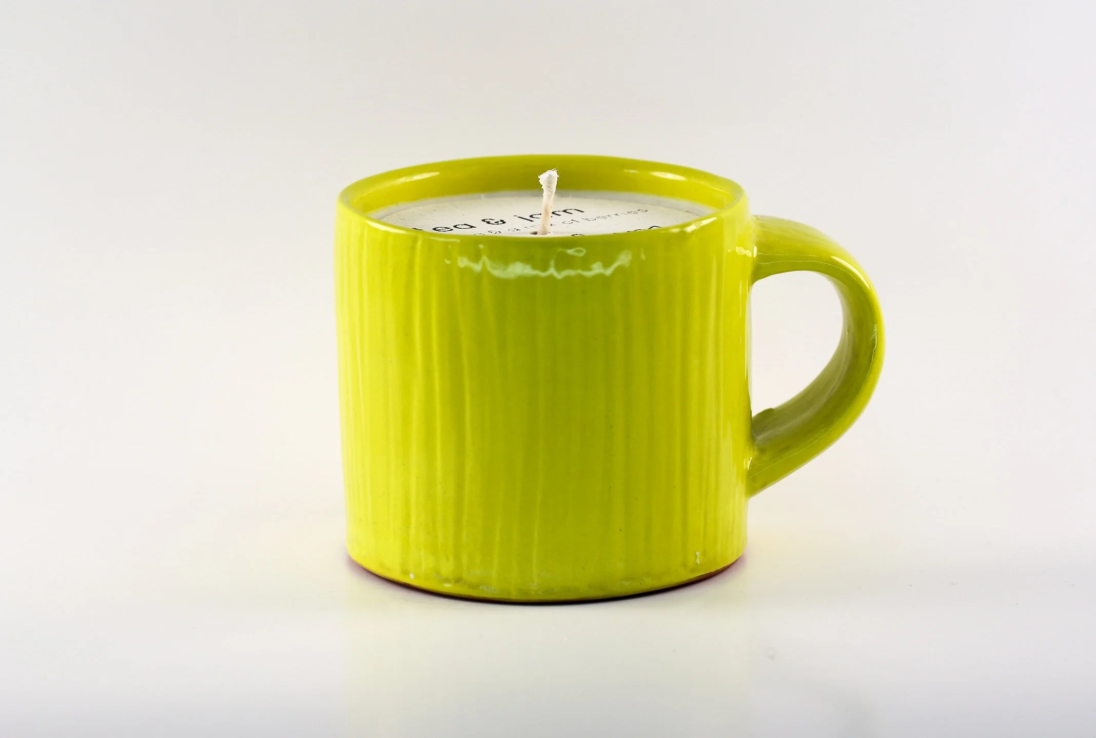 Mug _ Chartreuse Glossy _ Side View _ Ceramic _ Tea & Jam _ Soy Candle _ SH.jpg