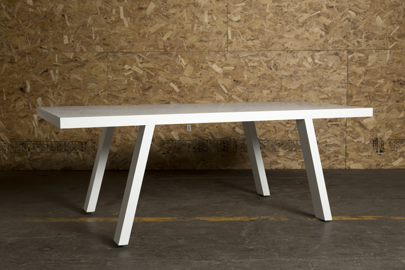 Avonite Dining Table Aluminum frame clad in Avonite.