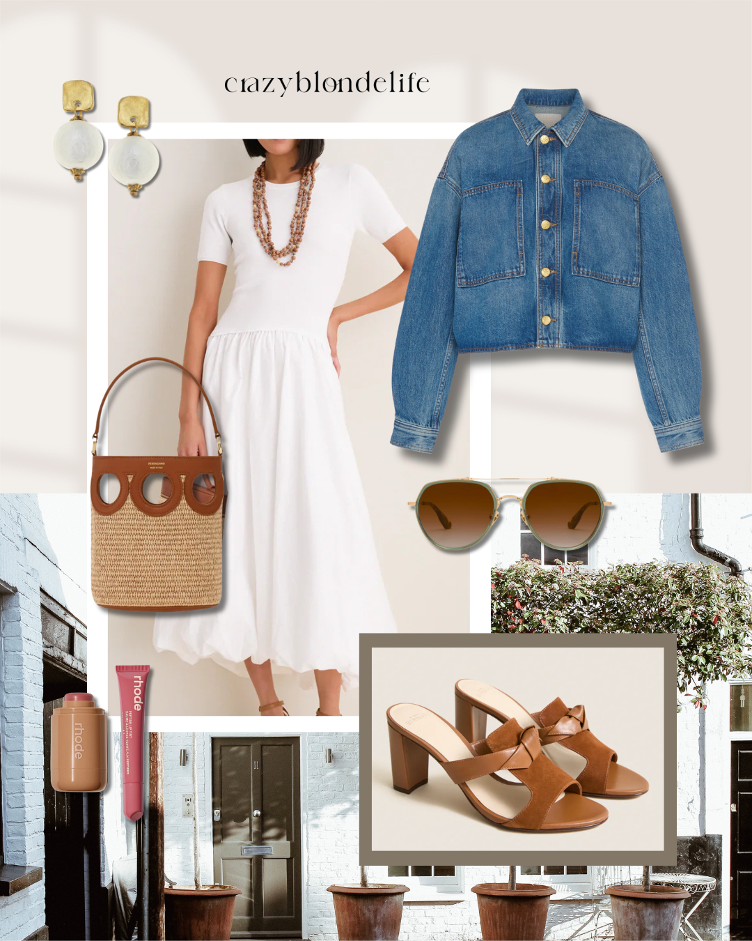 white dress with denim jacket A Memory Of Us: white dress, denim vest