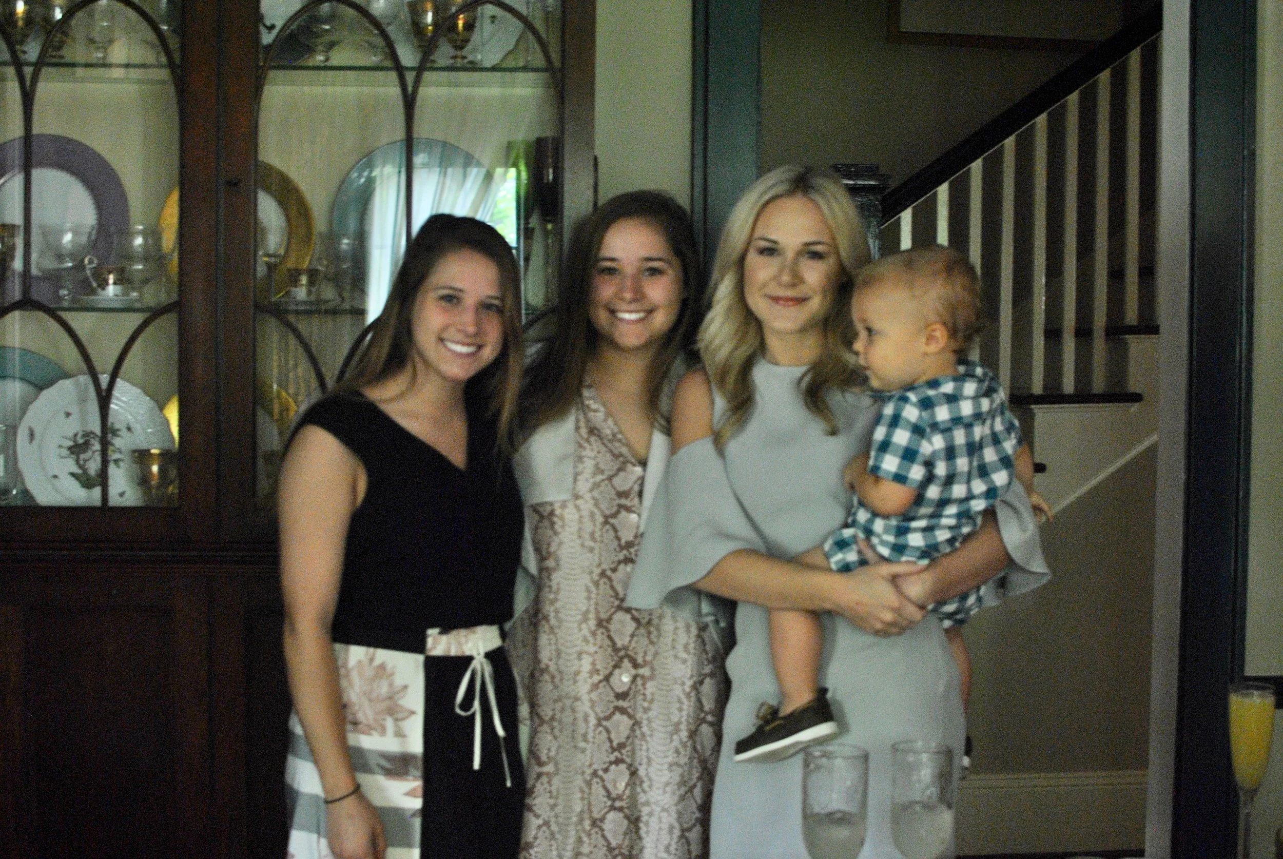 Sarah with longtime friends, Emma and Sarah McQueen and Hudson.