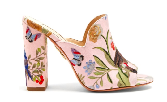 Aquazzura for De Gournay Embroidered Mule