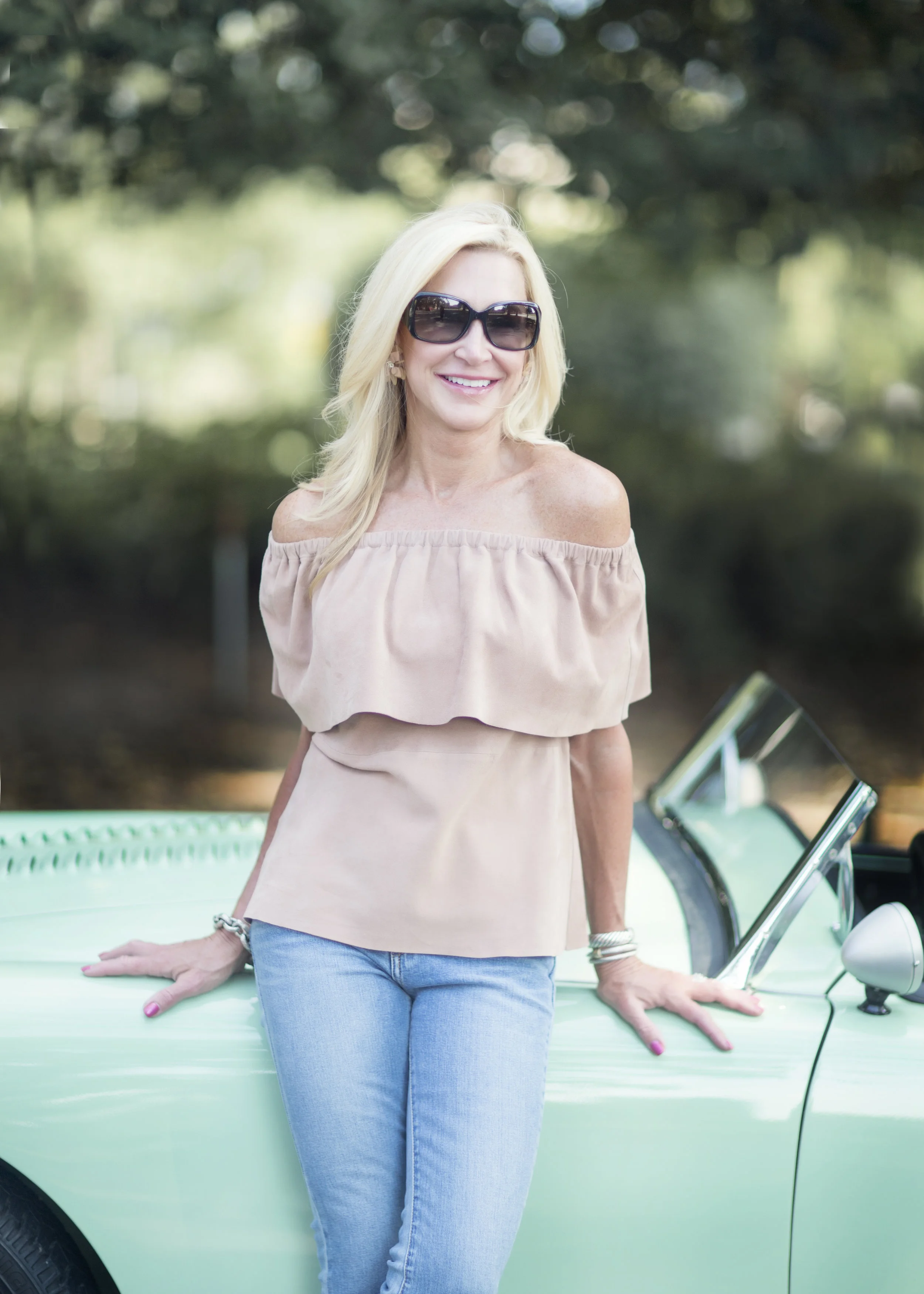 Suede off-the-shoulder fall 2017