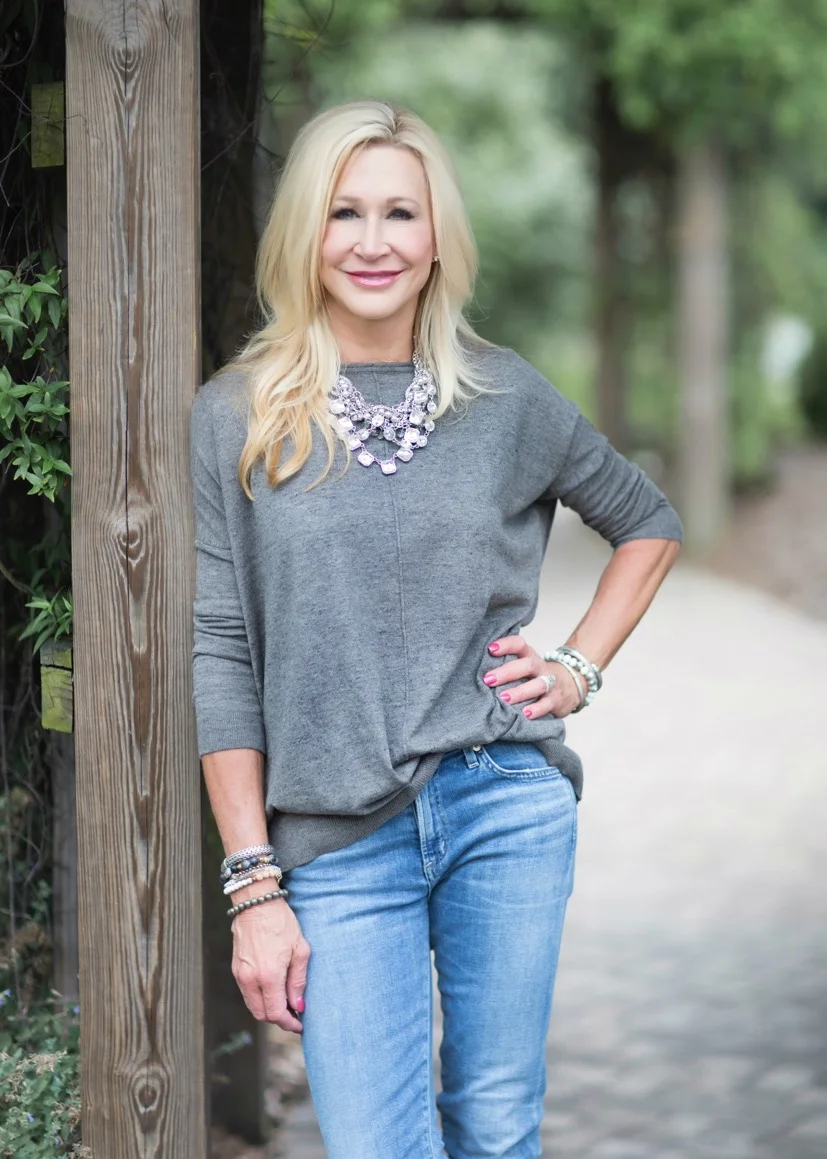 Cabi tee with Gucci Silver shoes