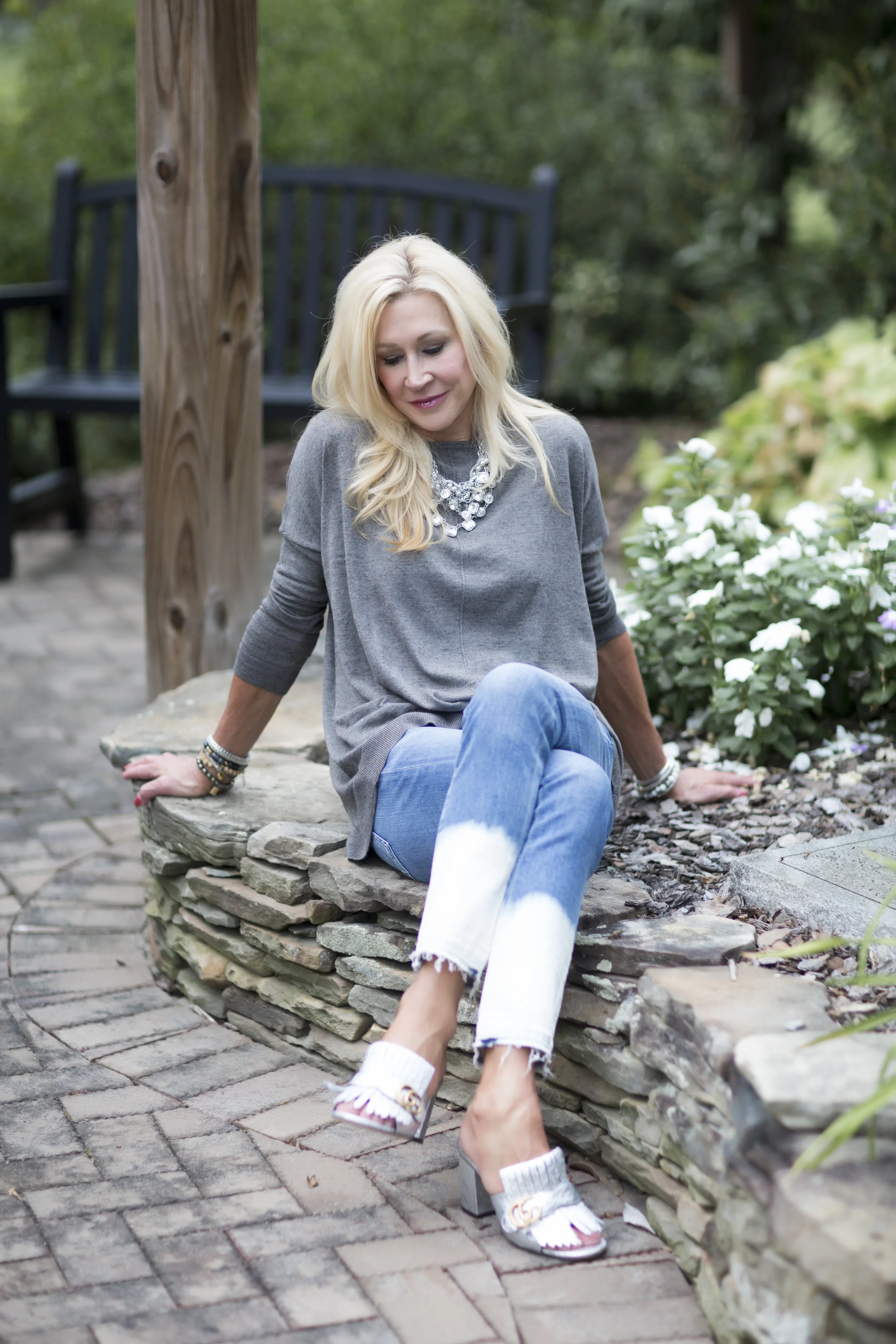 Cabi Tee with Gucci shoes